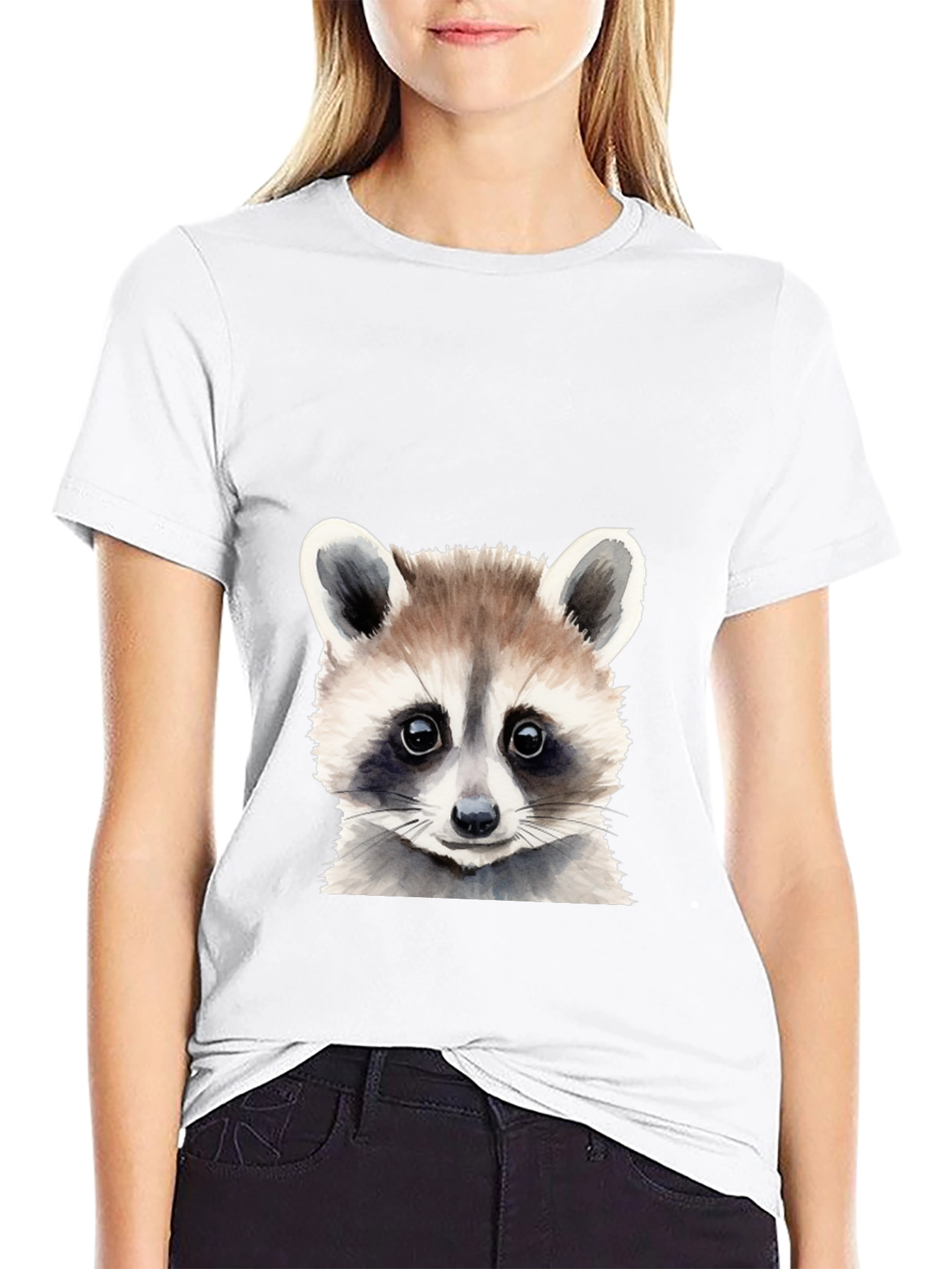 Raccoon Graphic Tee - Soft Cotton Black T-Shirt