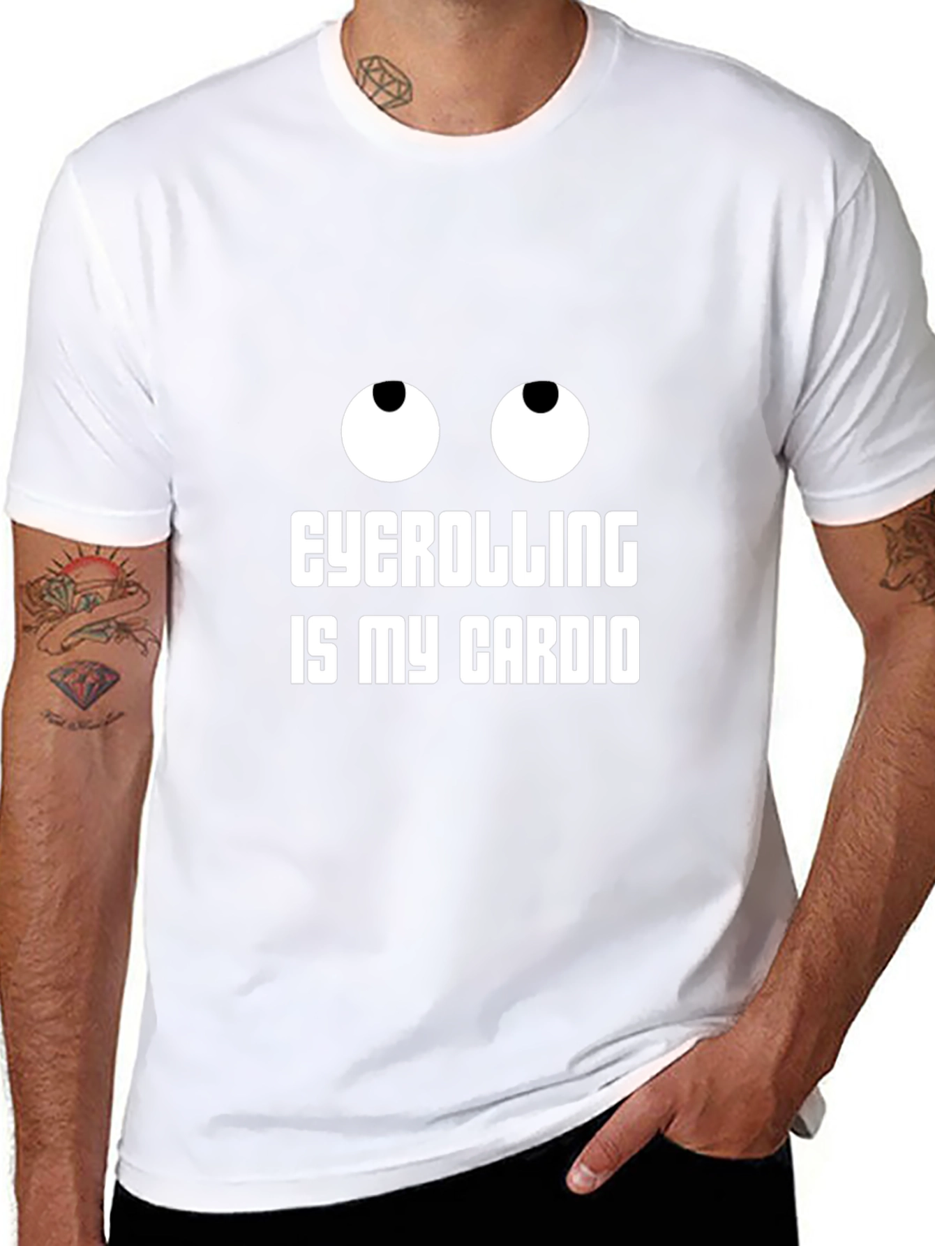 Eyecatching Eyecrolling is My Cardio Black T-Shirt