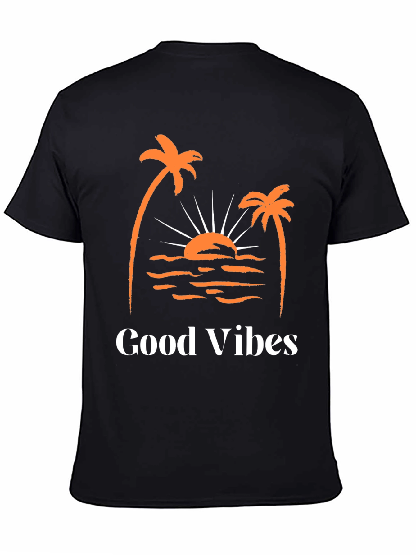Good Vibes Palm Tree Graphic Tee - Black