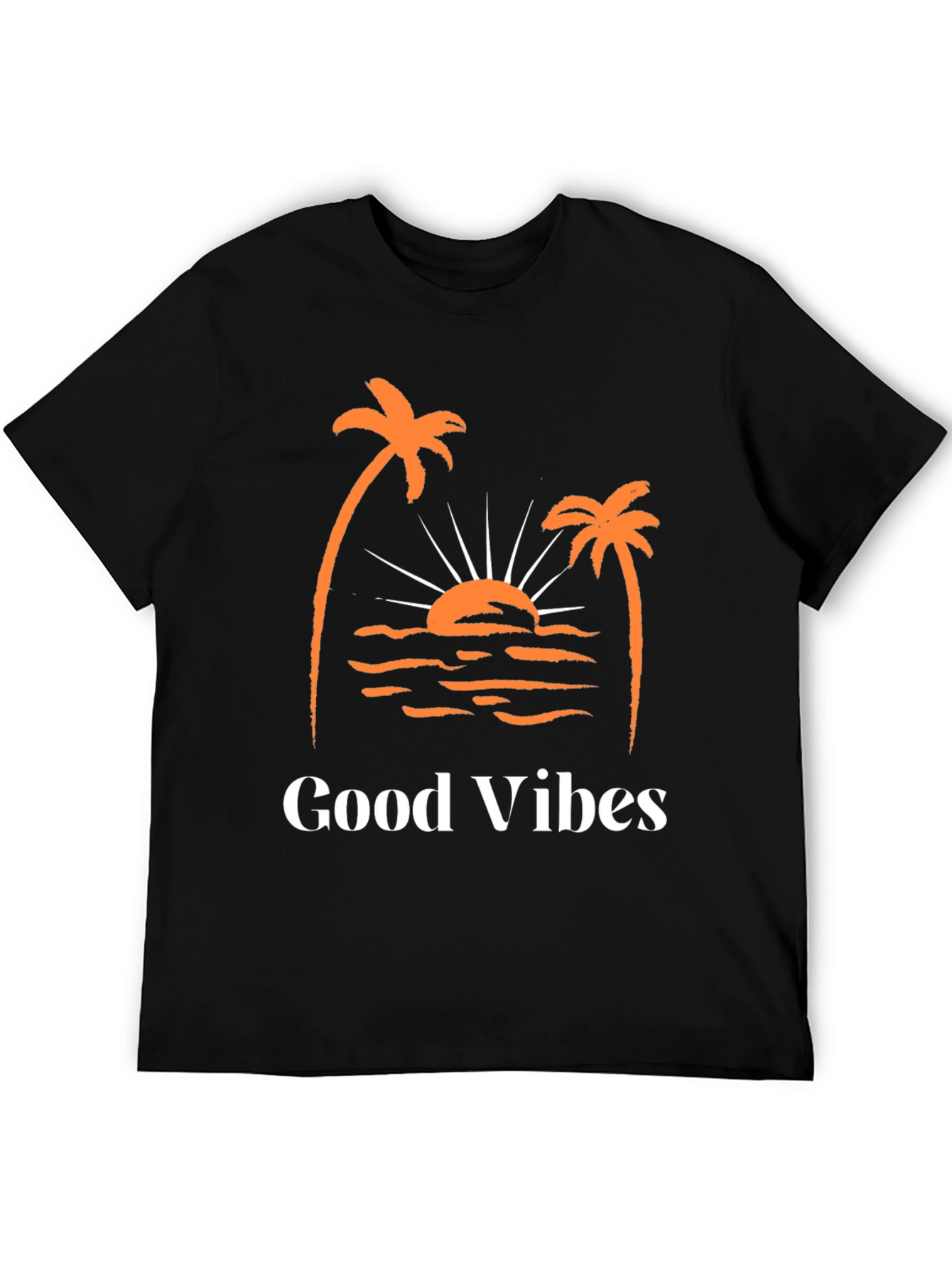 Good Vibes Palm Tree Graphic Tee - Black
