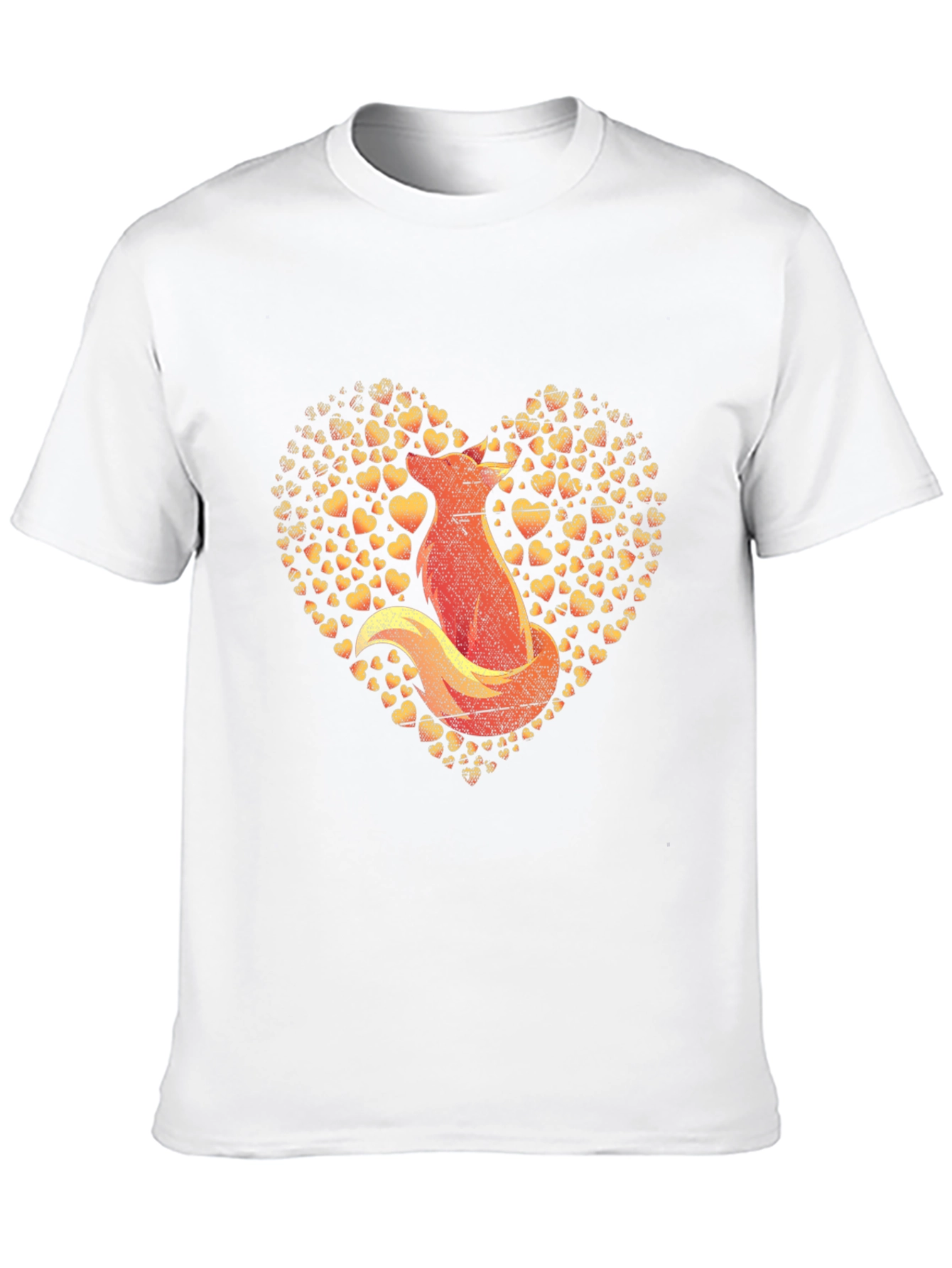 Fox Heart Graphic Print T-Shirt