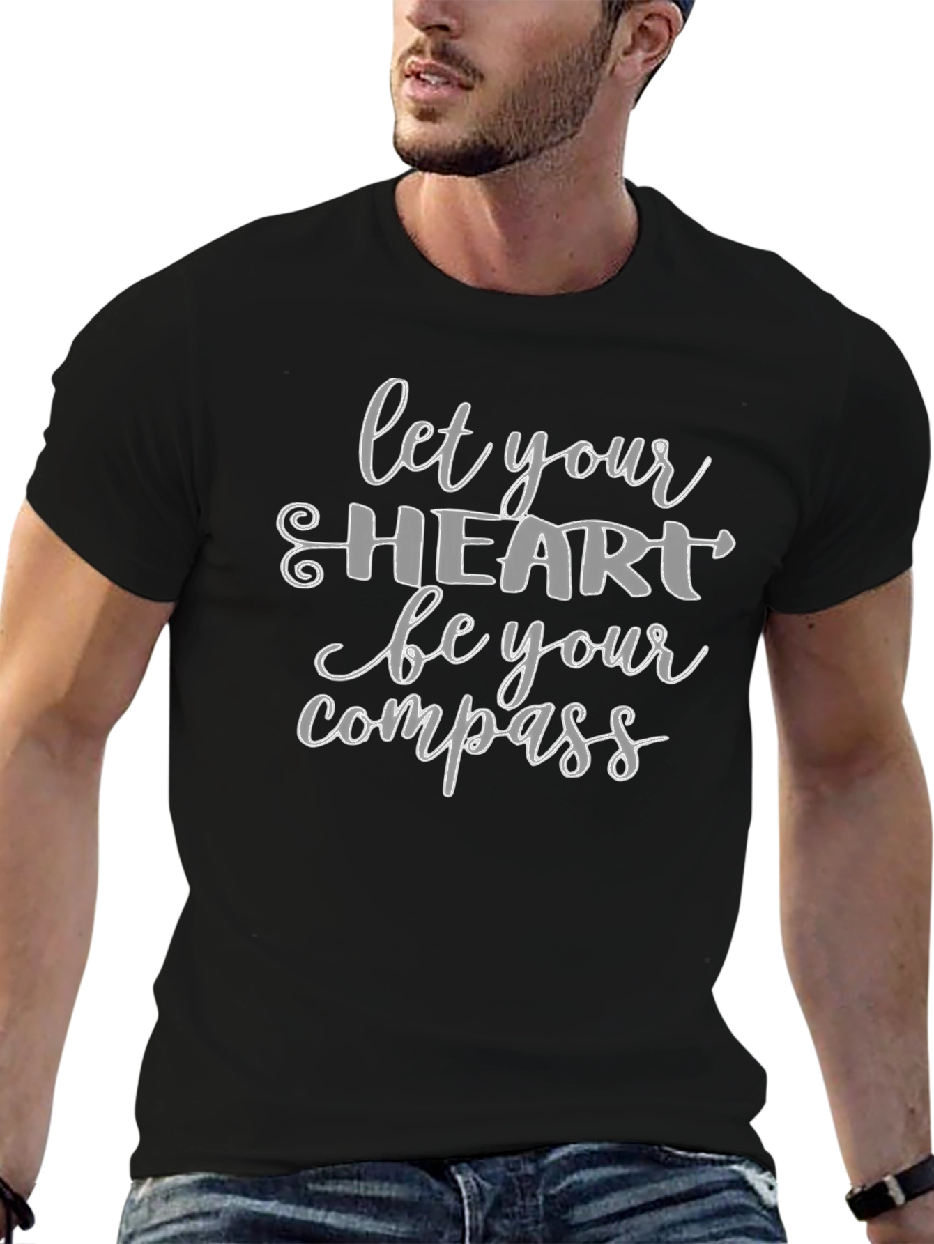Let Your Heart Be Your Compass Black T-Shirt