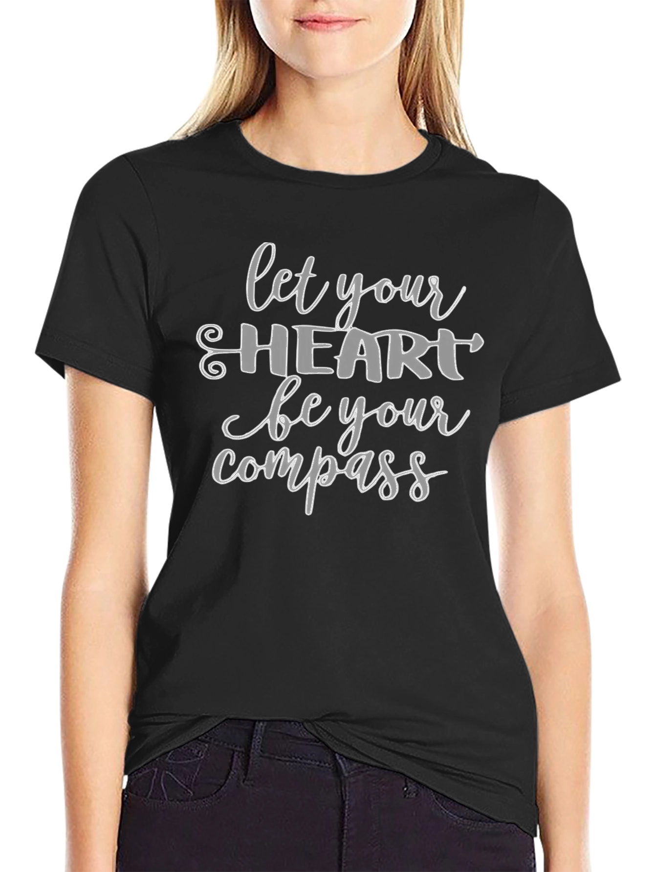 Let Your Heart Be Your Compass Black T-Shirt