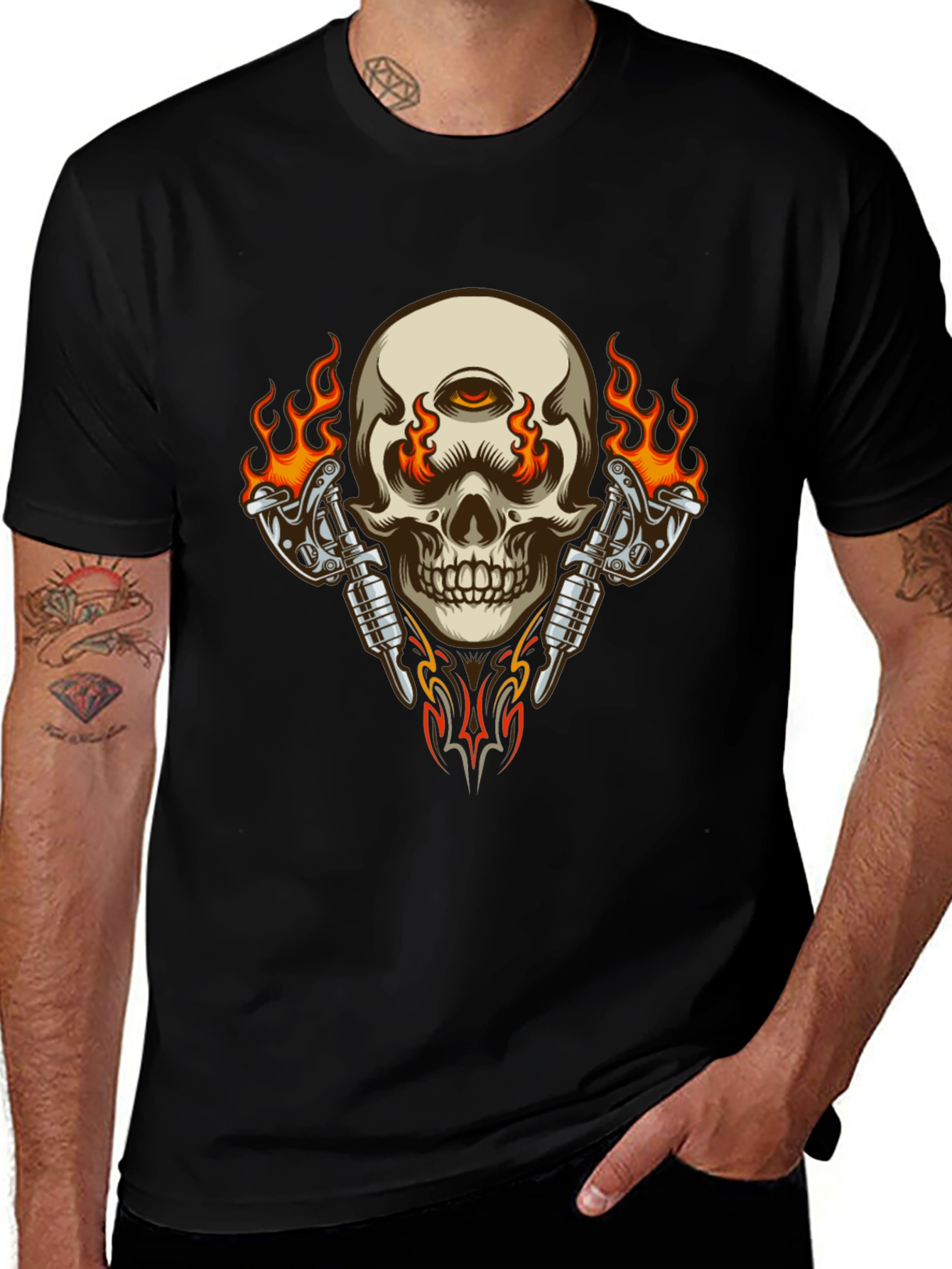 Skull & Tattoo Gun Graphic Tee