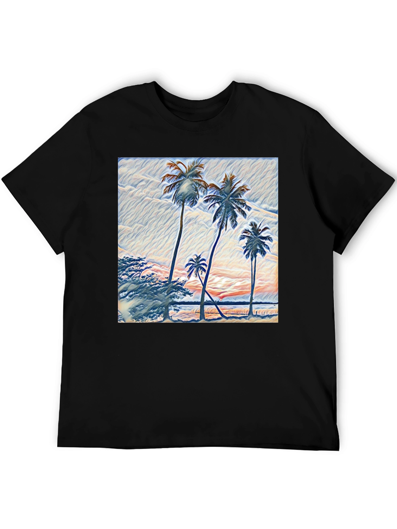 Palm Tree Graphic Black T-Shirt