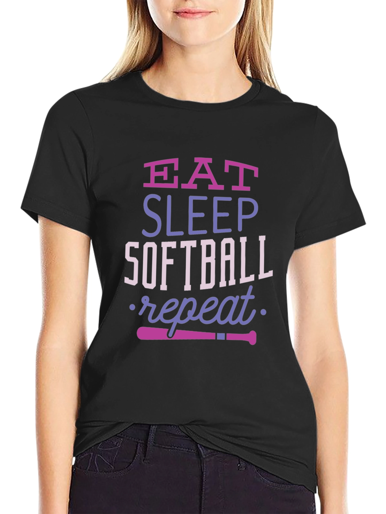 Eat Sleep Softball Repeat T-Shirt