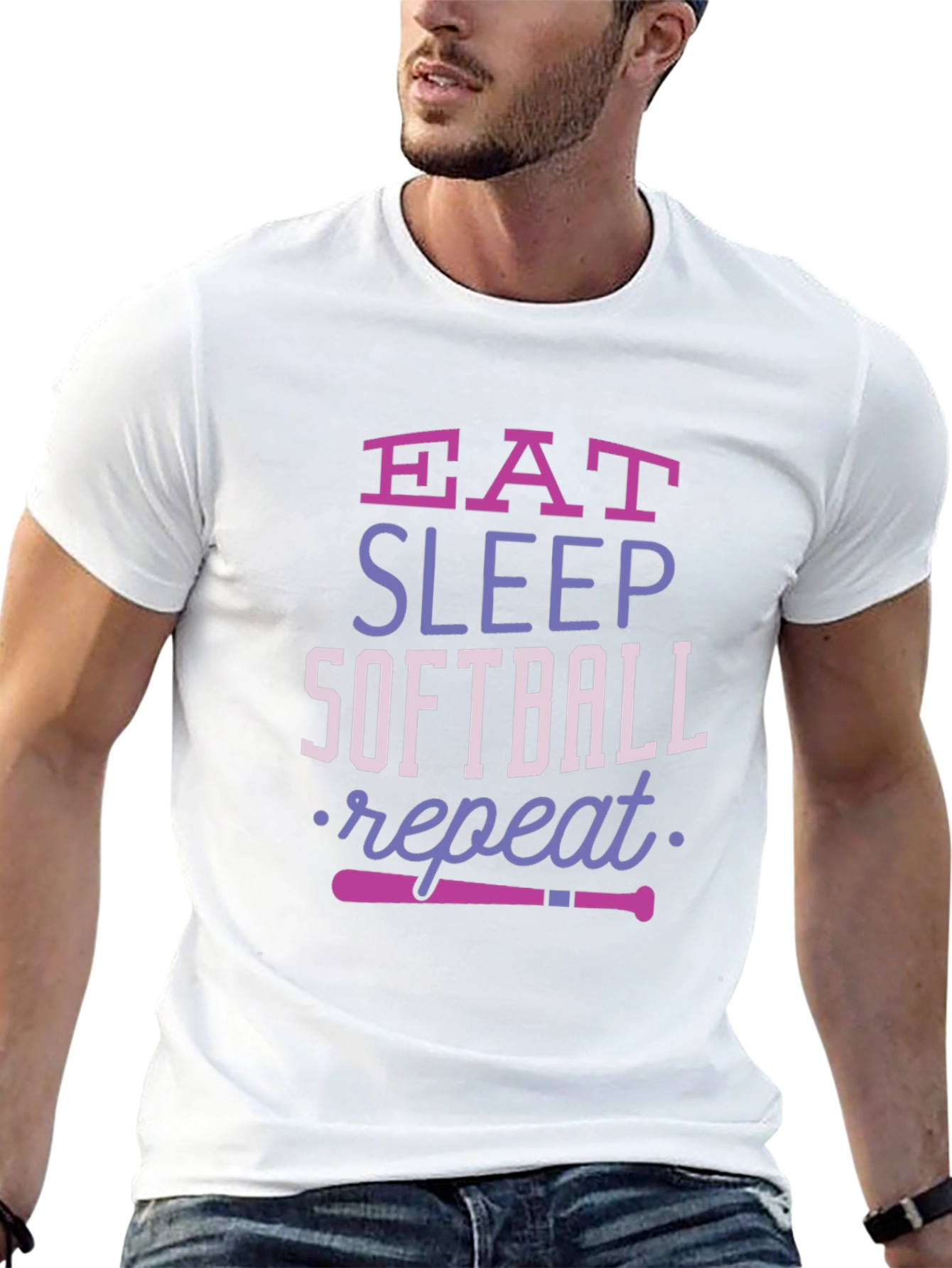 Eat Sleep Softball Repeat T-Shirt