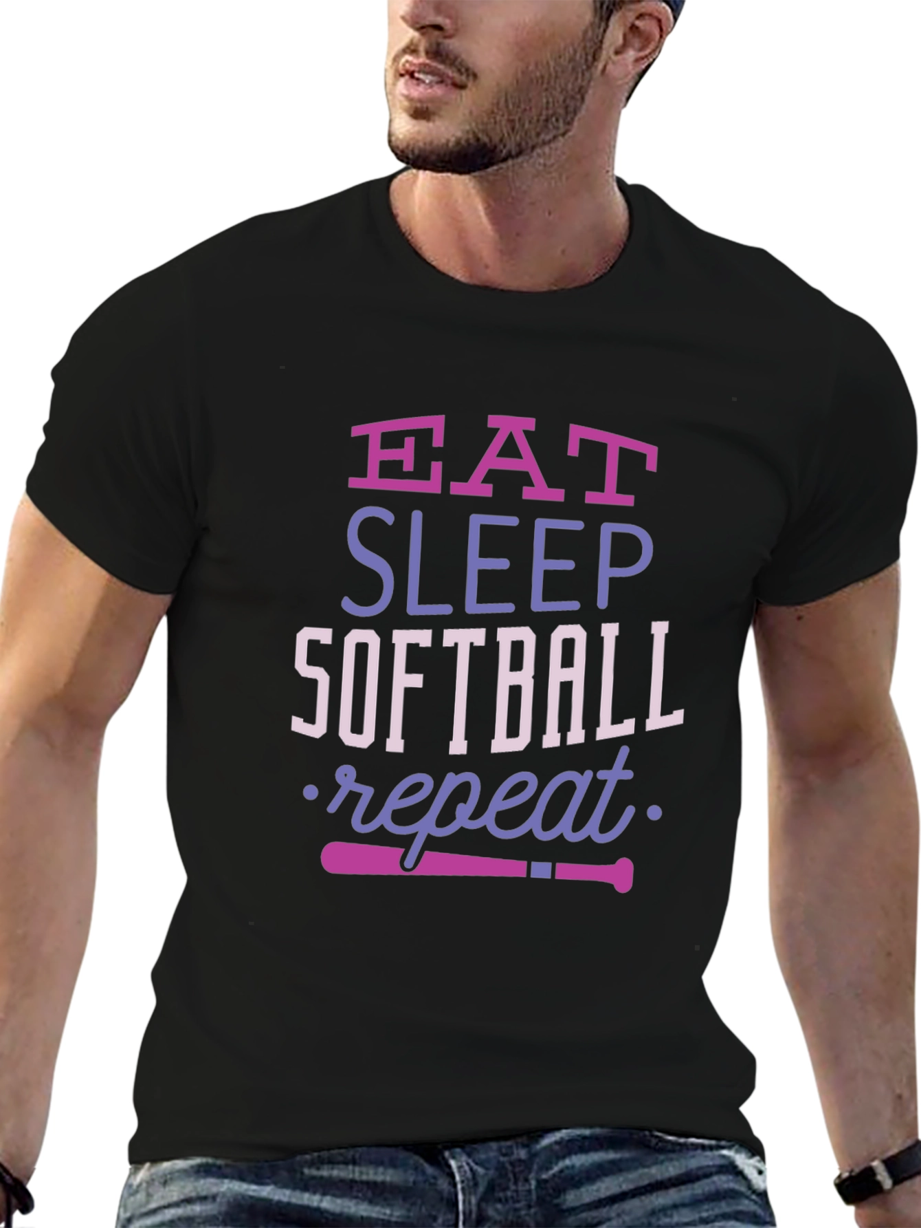 Eat Sleep Softball Repeat T-Shirt