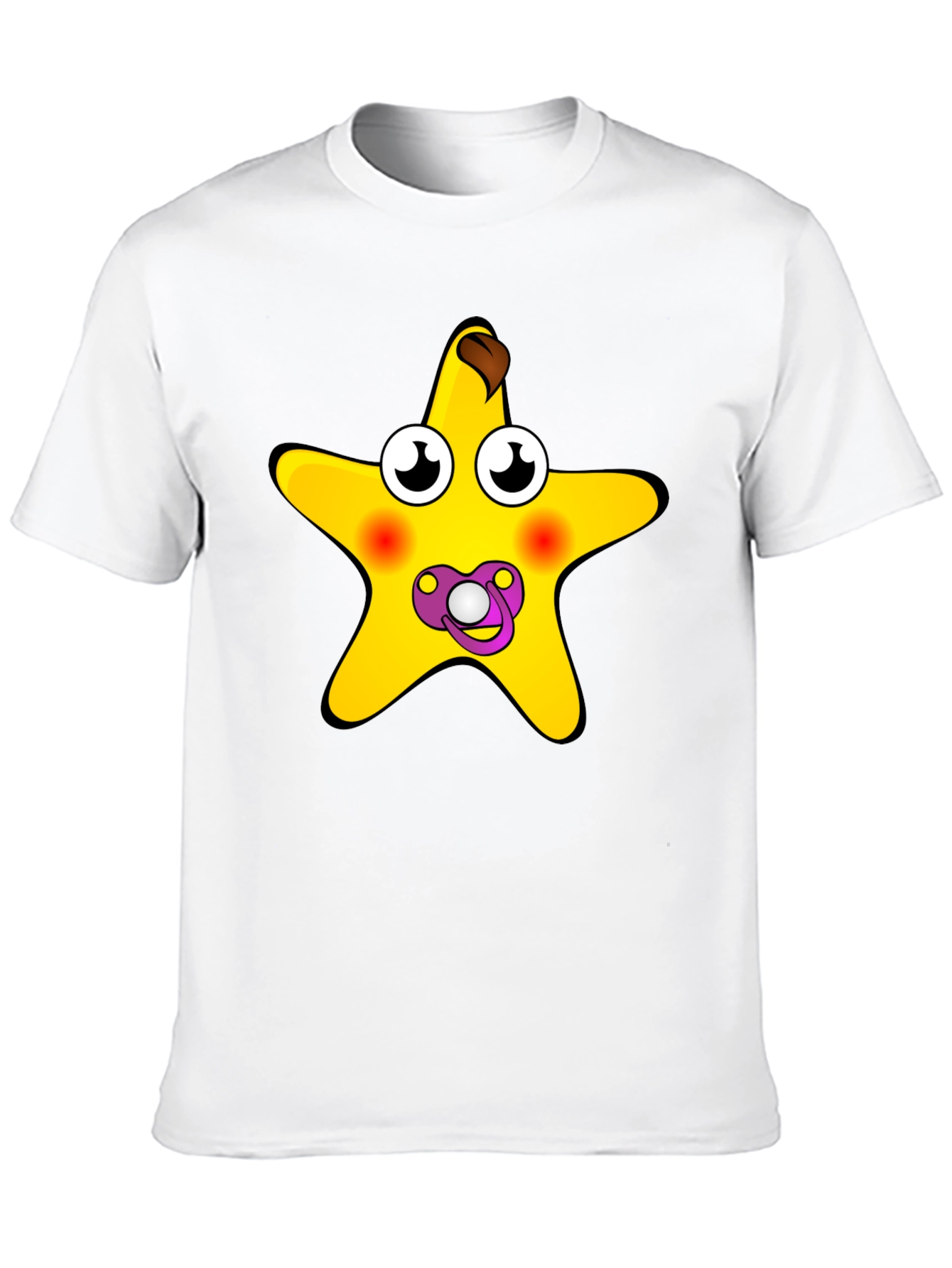 Funny Starfish Pacifier Graphic Tee - Black