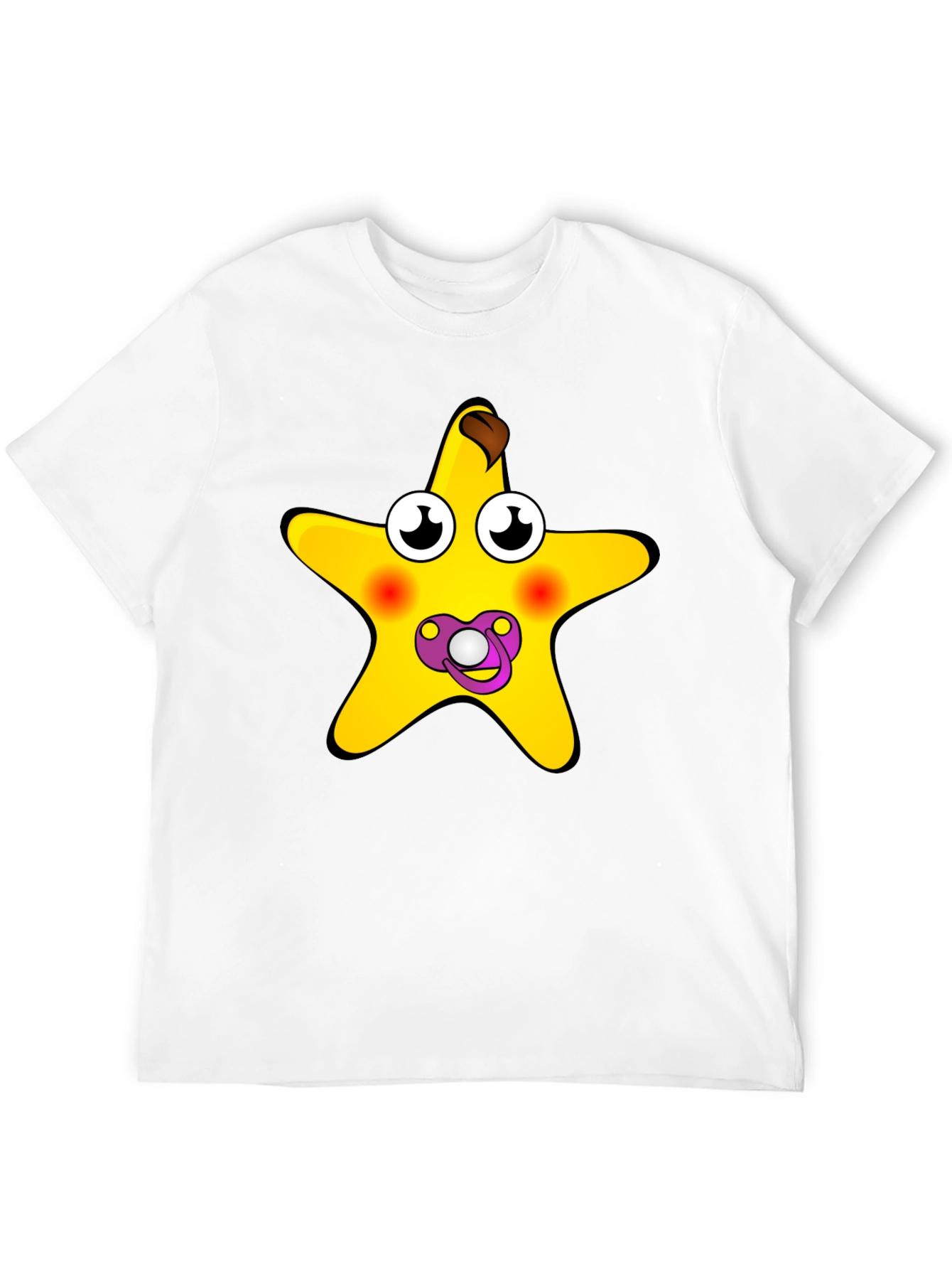 Funny Starfish Pacifier Graphic Tee - Black