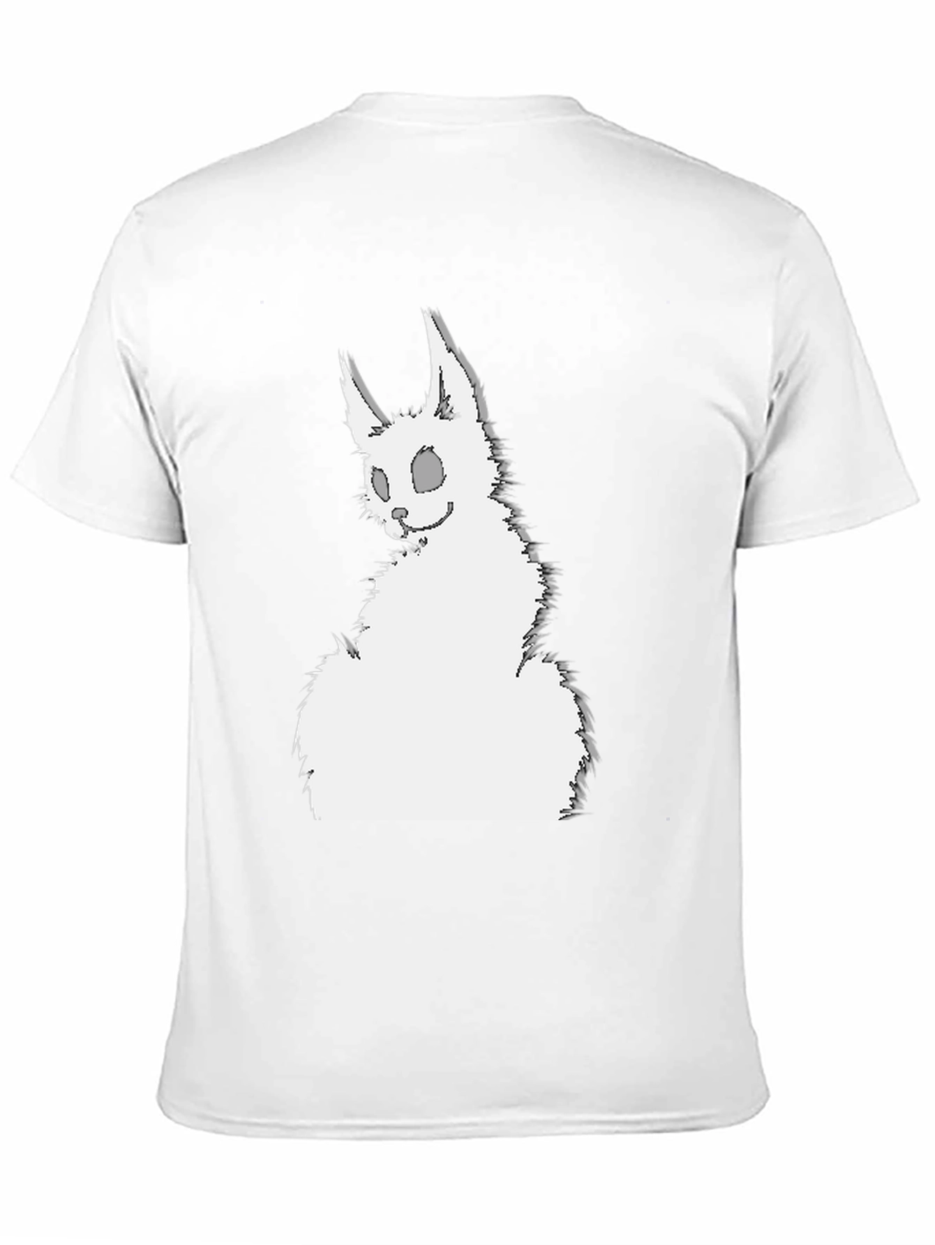 Black T-Shirt with Creepy White Rabbit Graphic