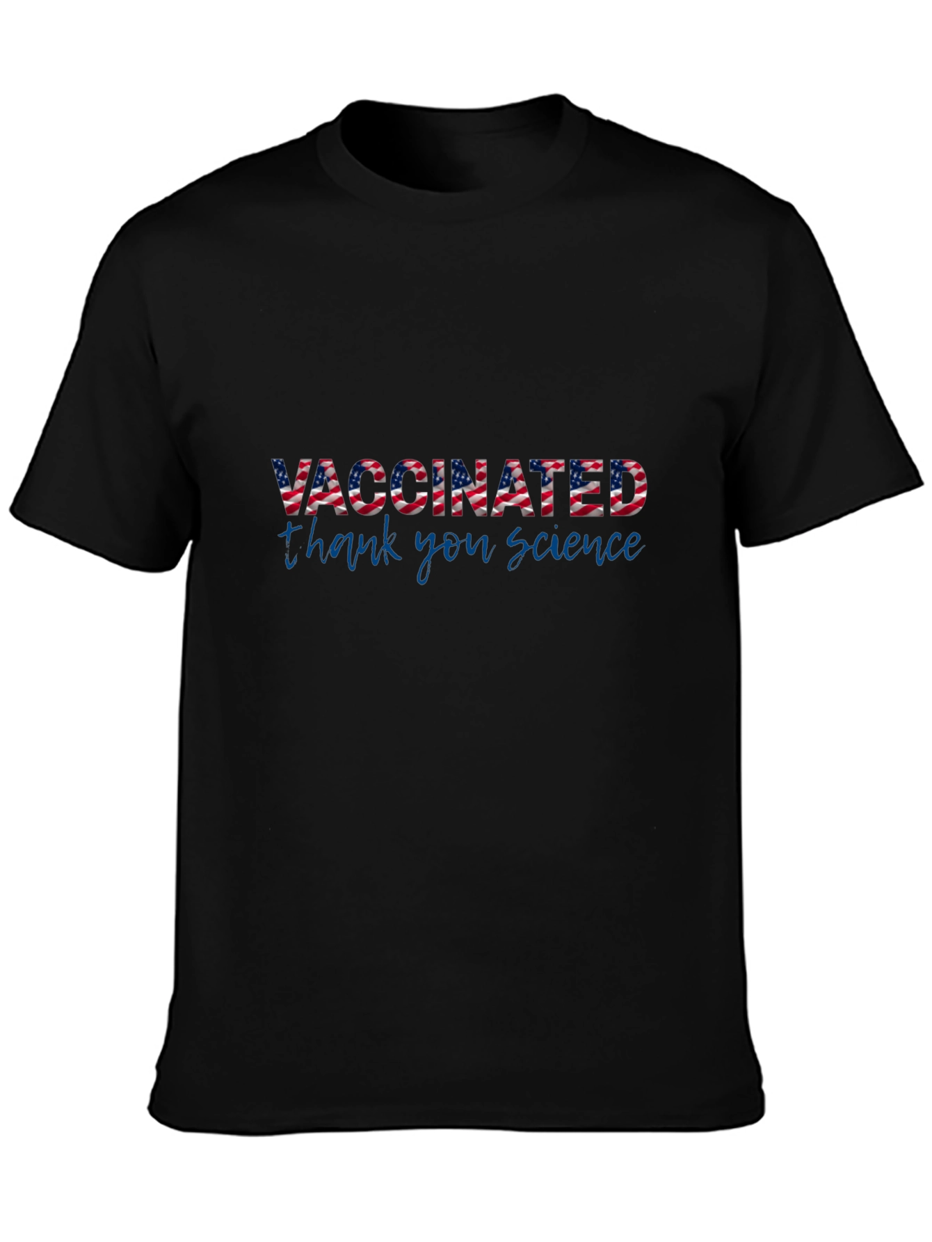 Vaccinated Thank You Science Black T-Shirt