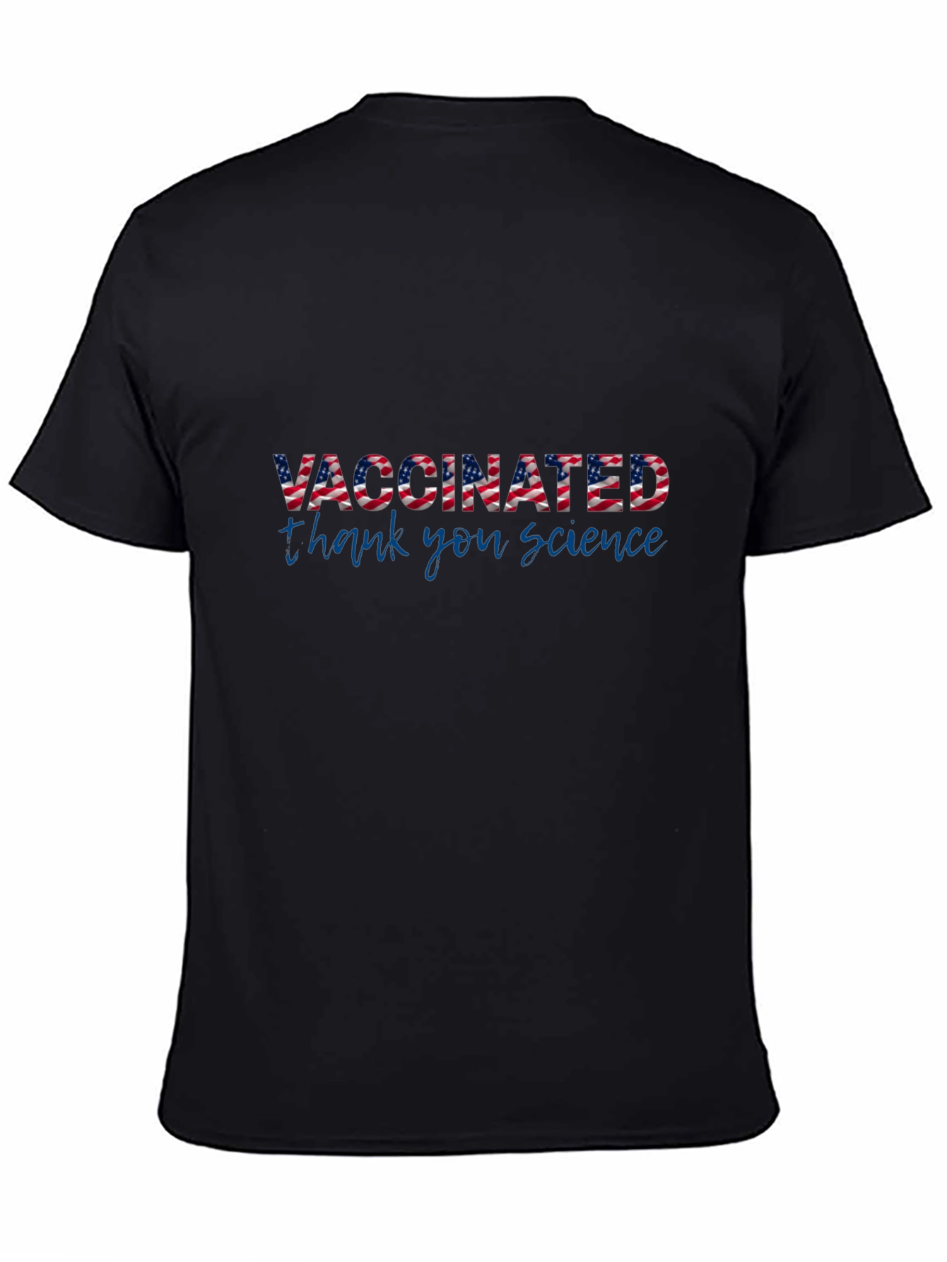 Vaccinated Thank You Science Black T-Shirt