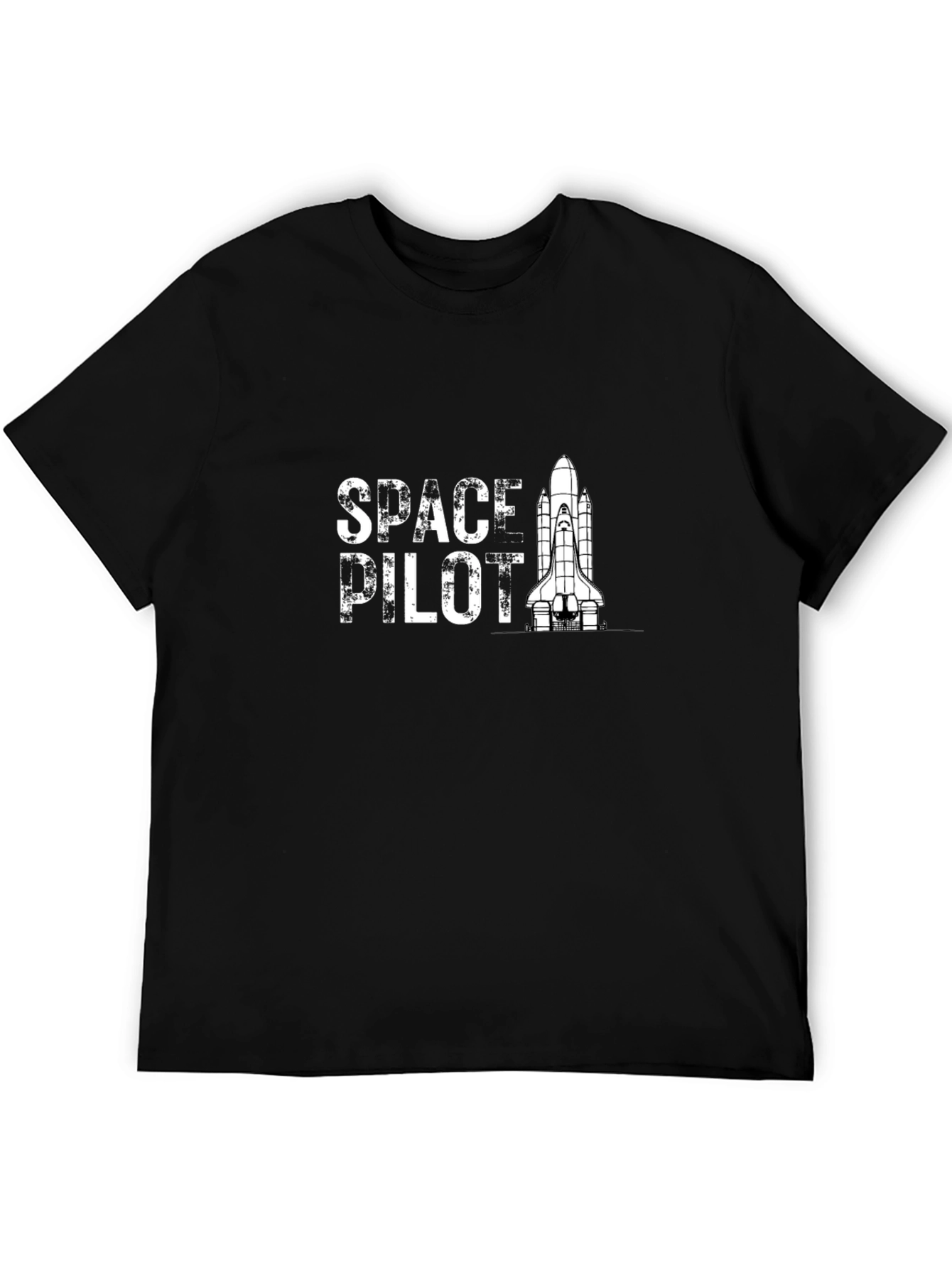 Space Pilot Graphic Tee - Black Cotton T-Shirt