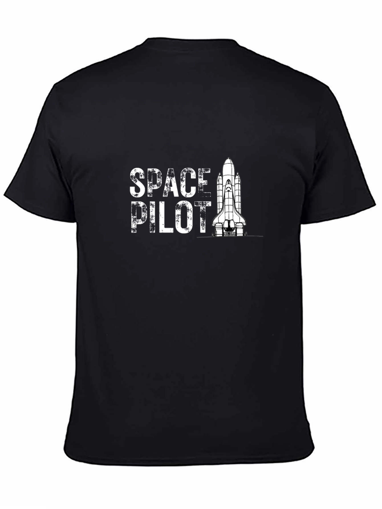 Space Pilot Graphic Tee - Black Cotton T-Shirt