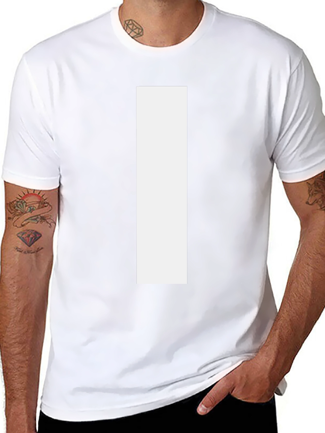 Bold White Stripe Black T-Shirt - Modern Style