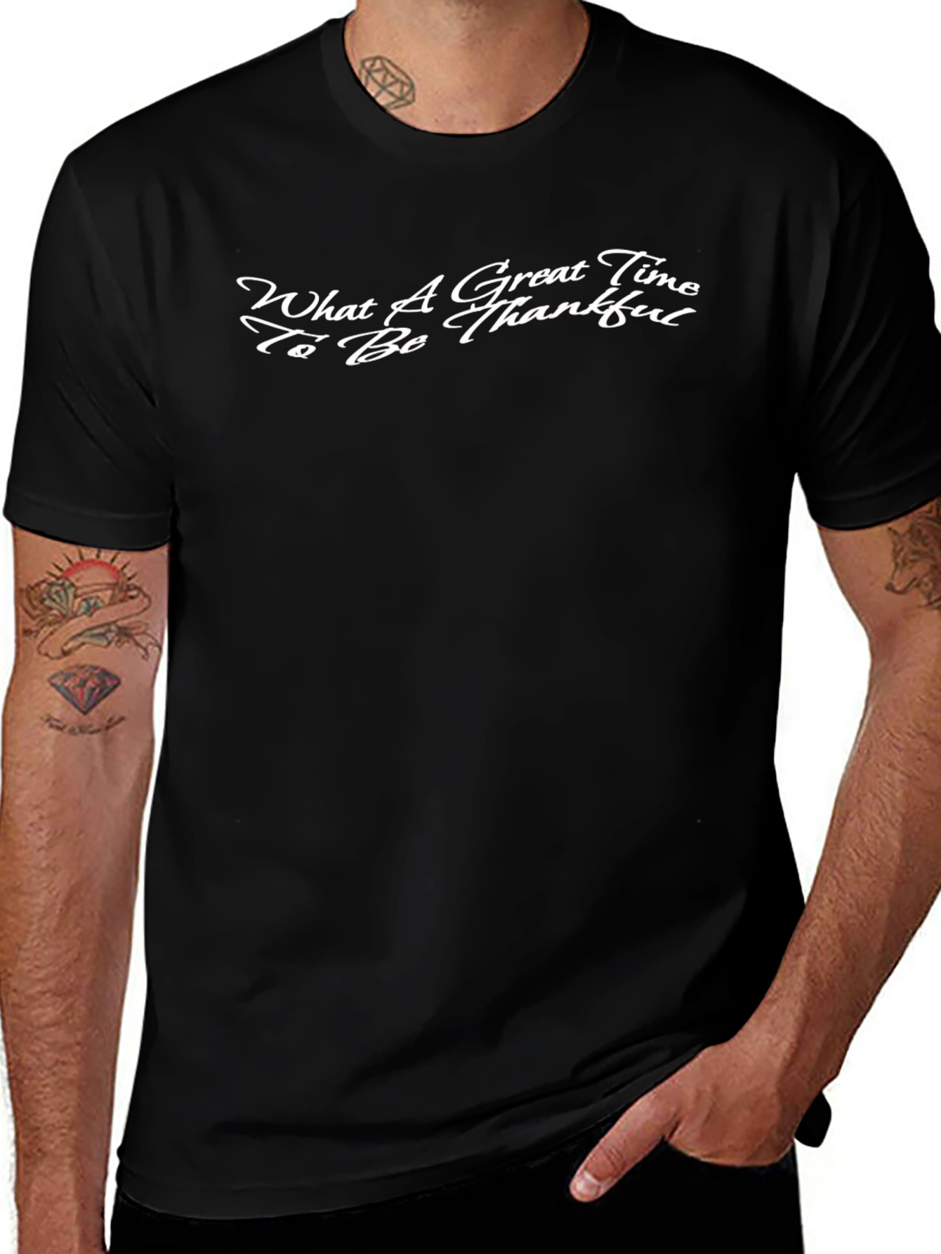 Great Time To Be Thankful Black Graphic Tee