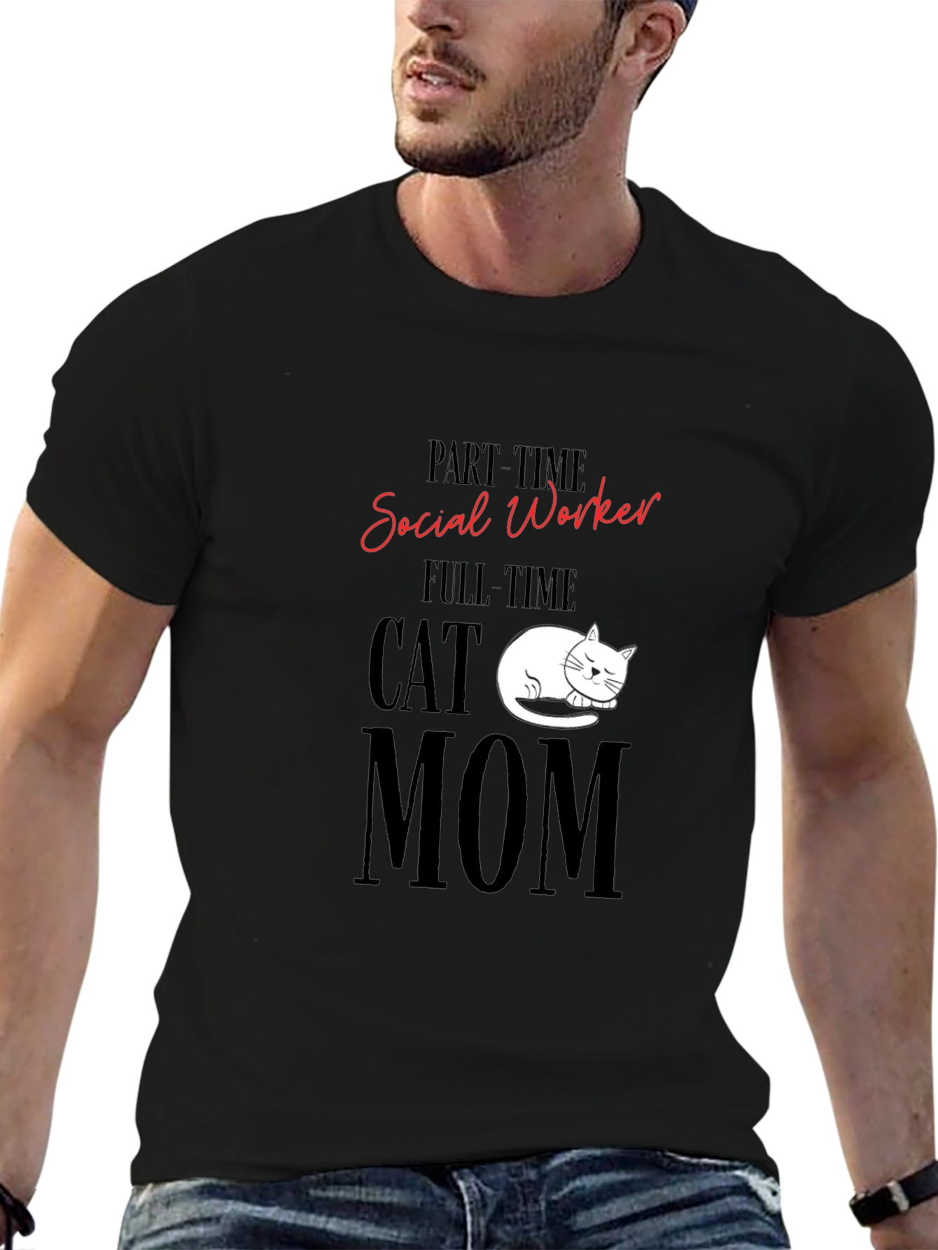Social Worker Cat Mom T-Shirt