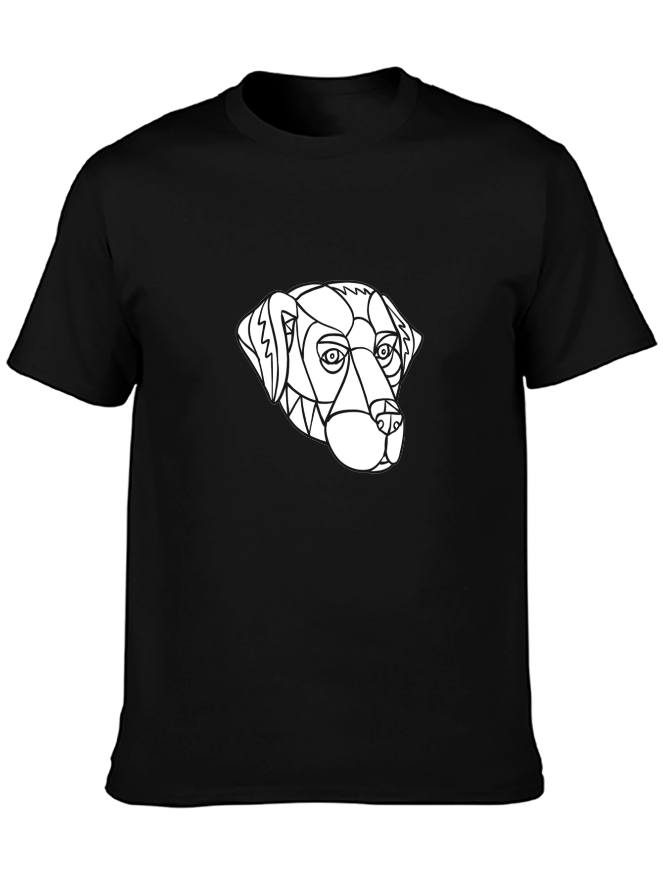Geometric Dog Graphic Tee - Black