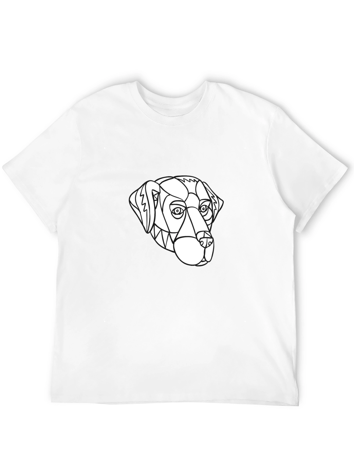 Geometric Dog Graphic Tee - Black