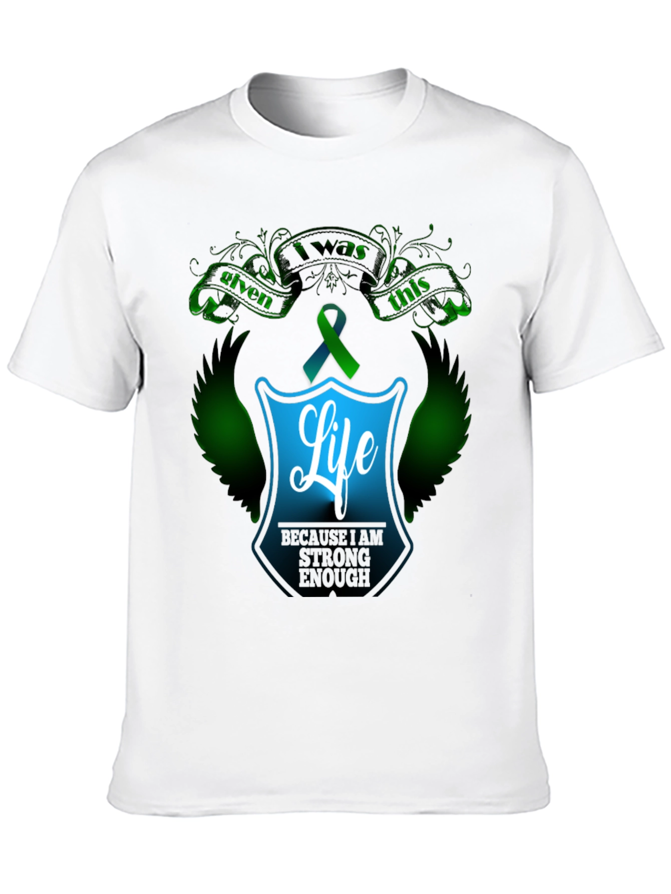 Strong Enough T-Shirt - Teal Ribbon