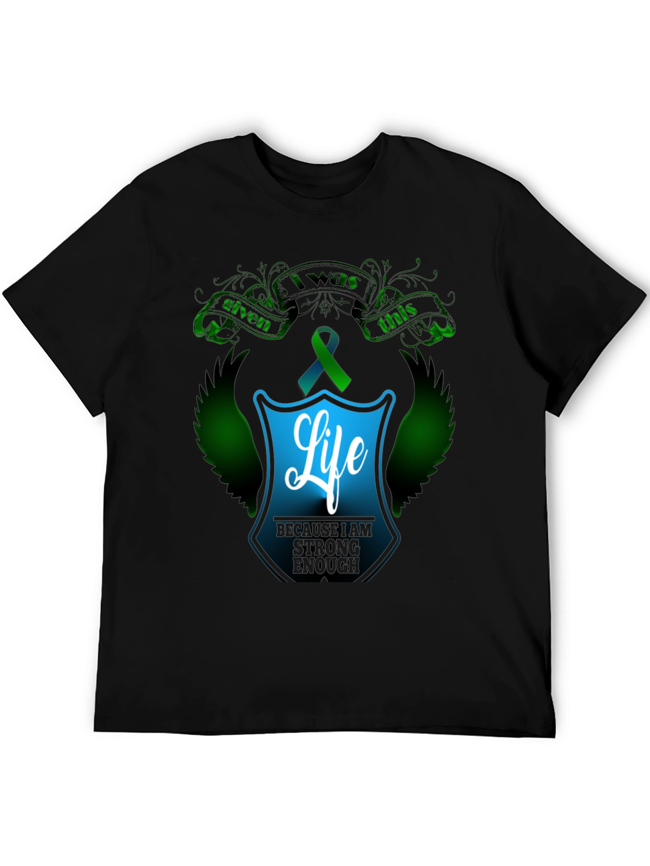 Strong Enough T-Shirt - Teal Ribbon
