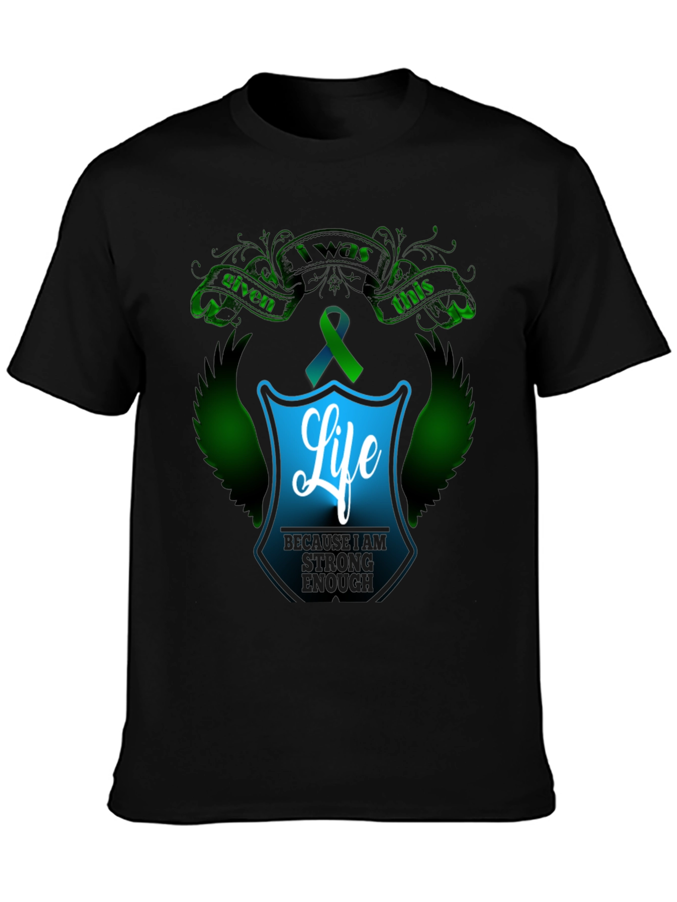 Strong Enough T-Shirt - Teal Ribbon