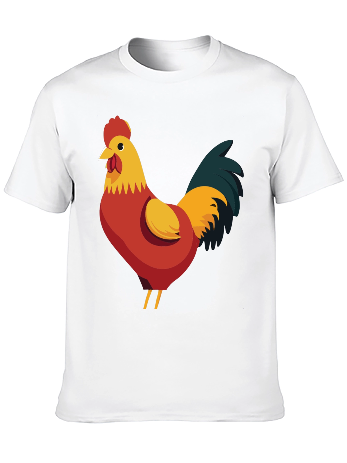 Rooster Graphic Tee - Black Cotton T-Shirt