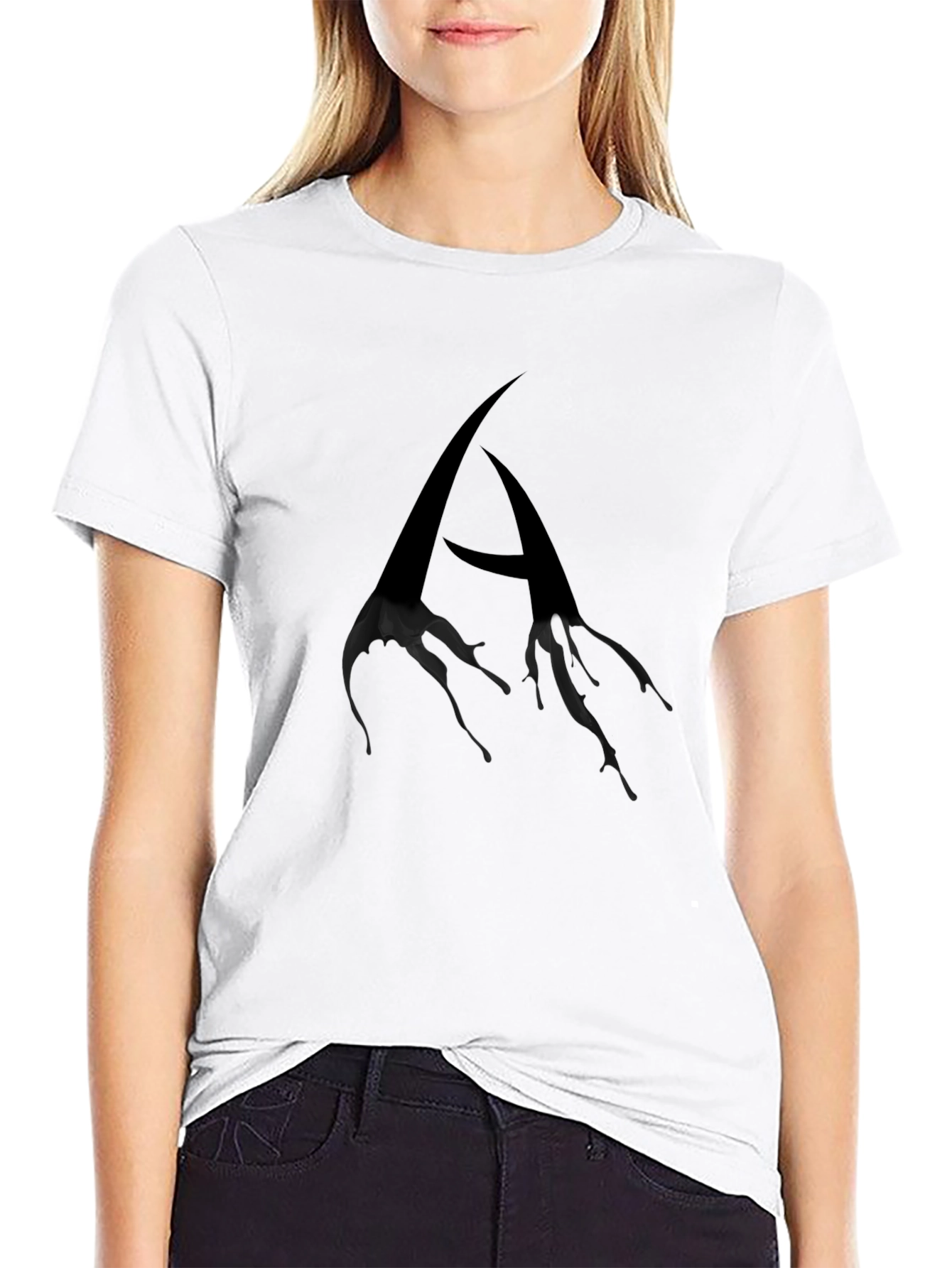 Black T-Shirt with Abstract A Design