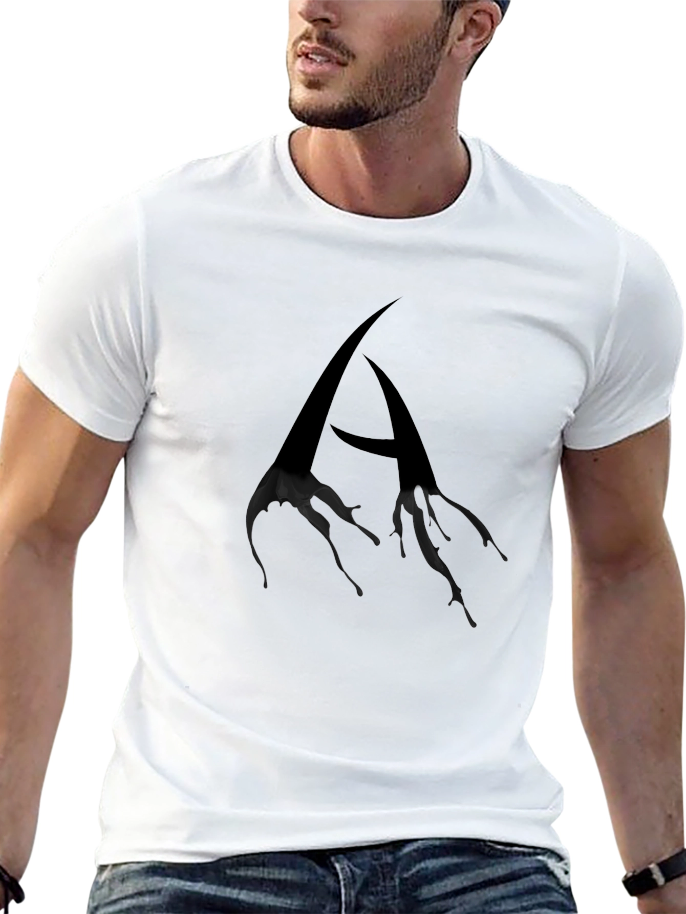 Black T-Shirt with Abstract A Design