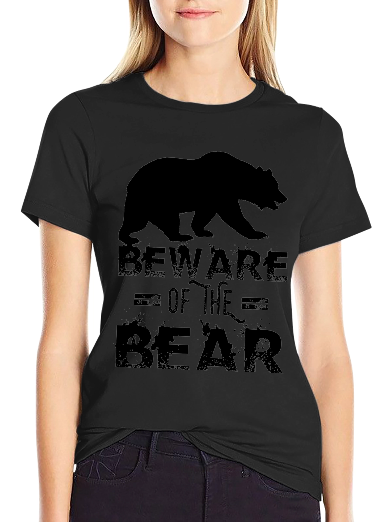 Beware of the Bear Graphic Print Mens T-Shirt