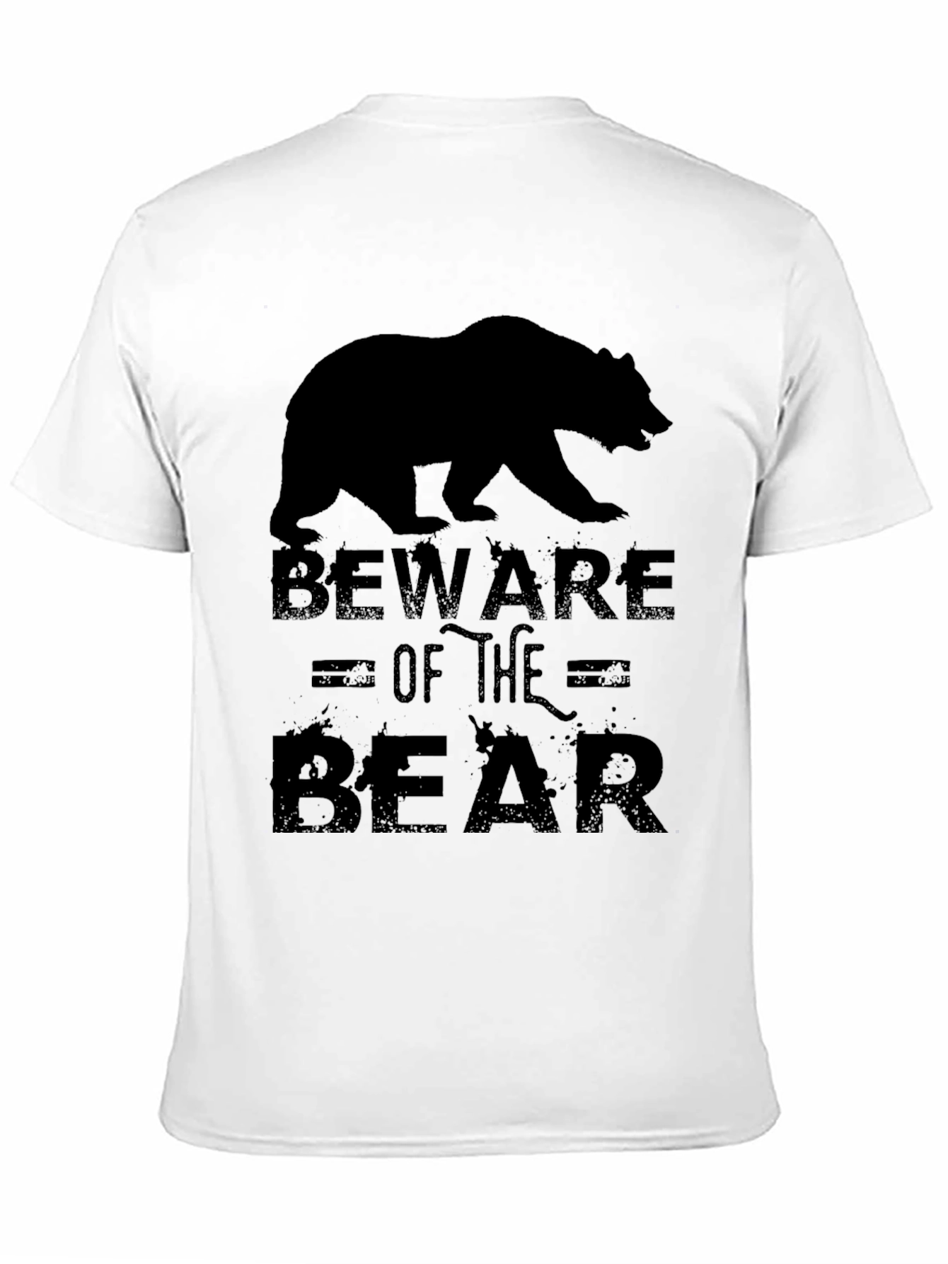 Beware of the Bear Graphic Print Mens T-Shirt