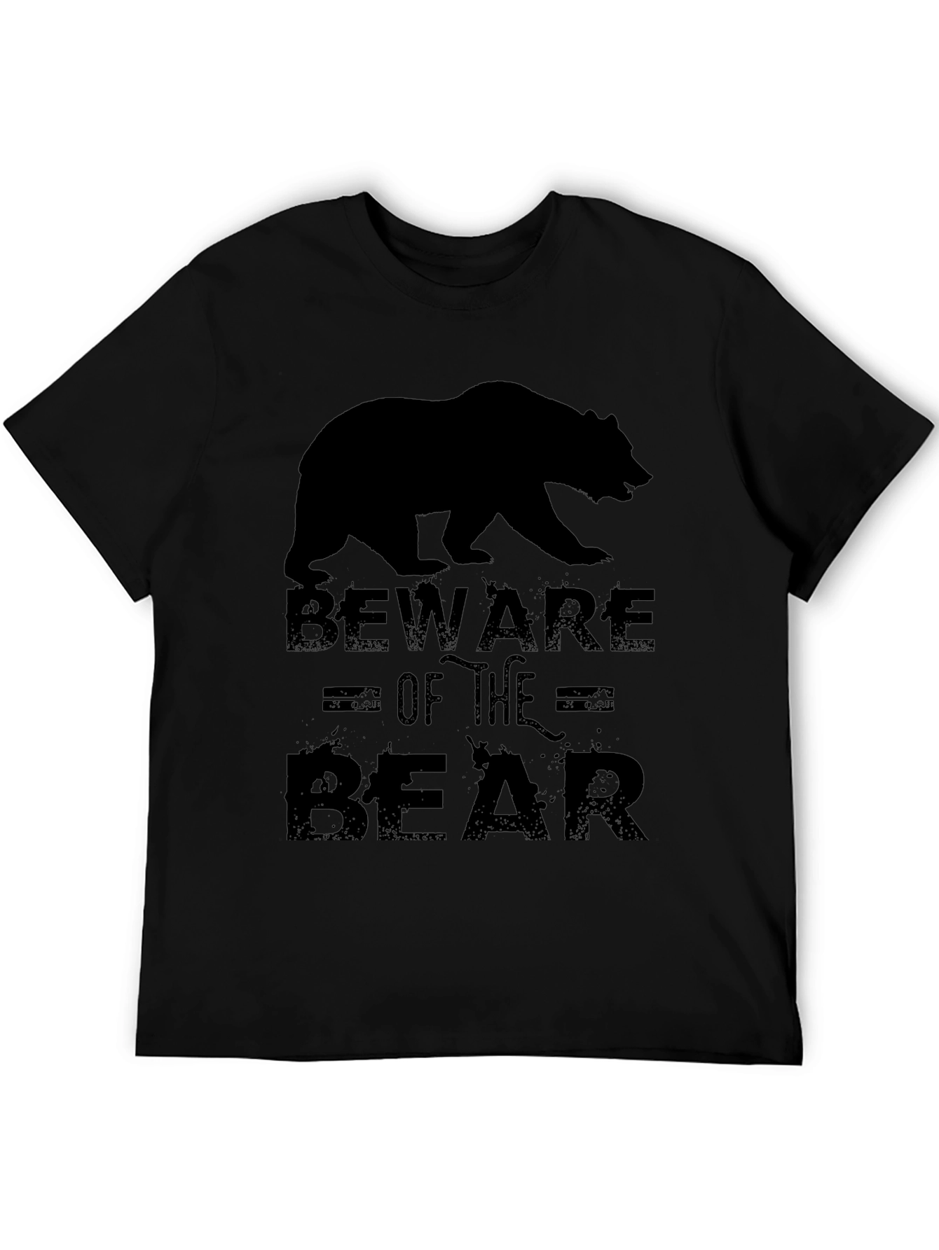 Beware of the Bear Graphic Print Mens T-Shirt