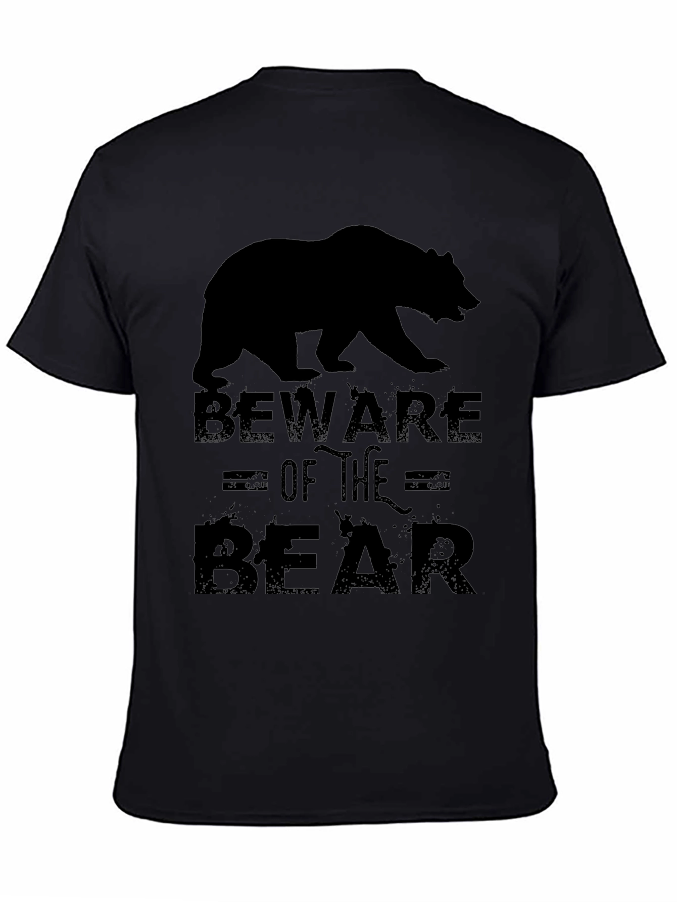 Beware of the Bear Graphic Print Mens T-Shirt