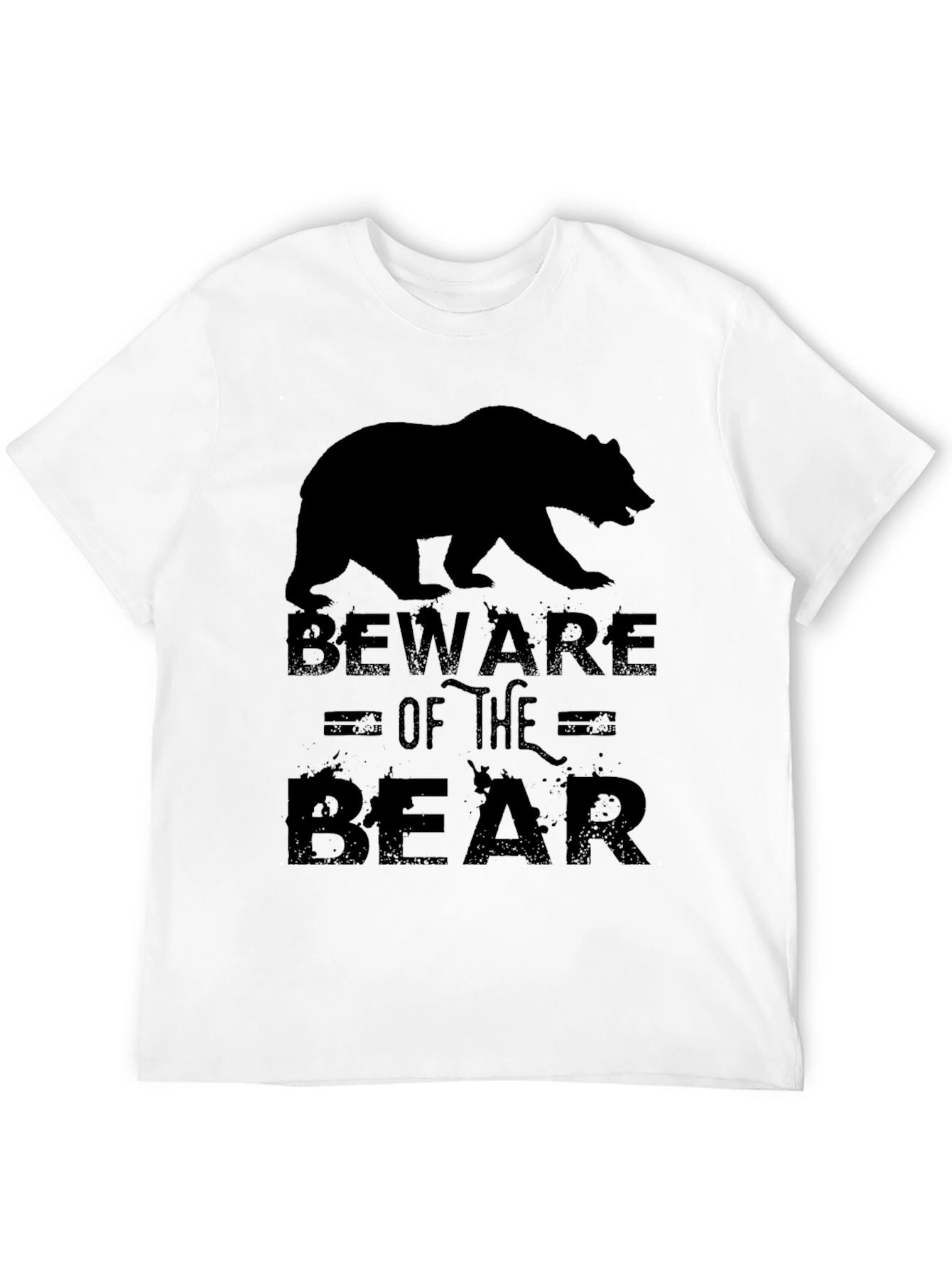 Beware of the Bear Graphic Print Mens T-Shirt