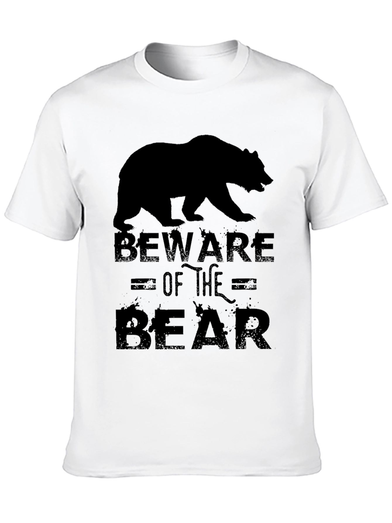 Beware of the Bear Graphic Print Mens T-Shirt
