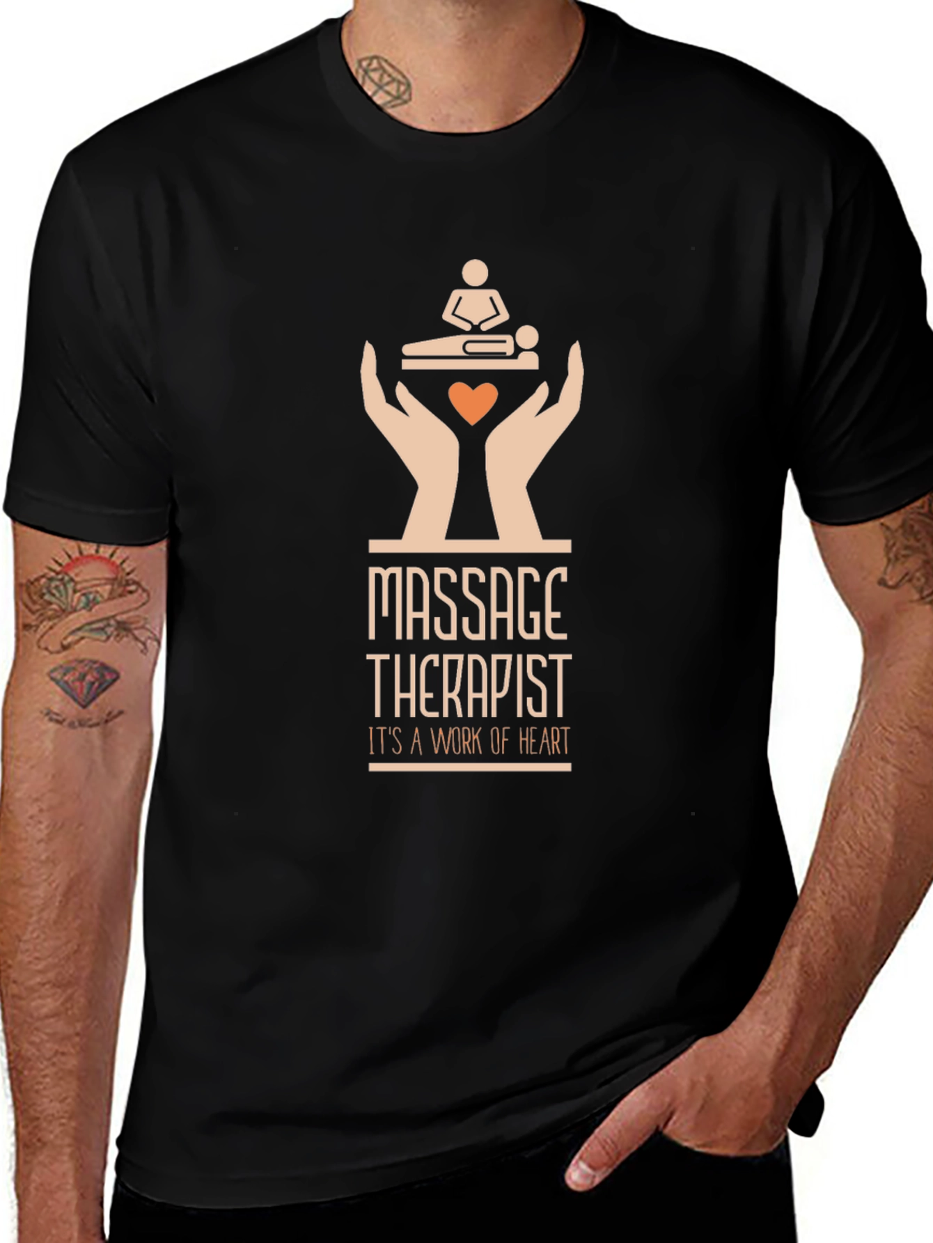 Massage Therapist Work of Heart Graphic T-Shirt