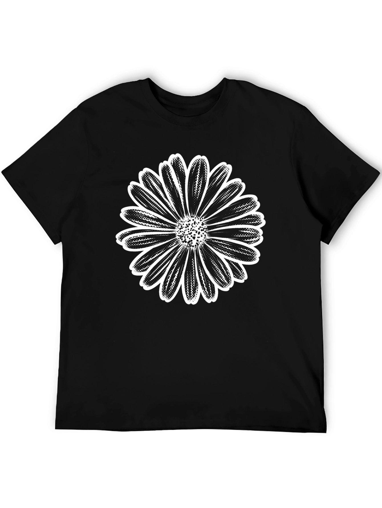 Daisy Graphic Tee - Black Casual T-Shirt