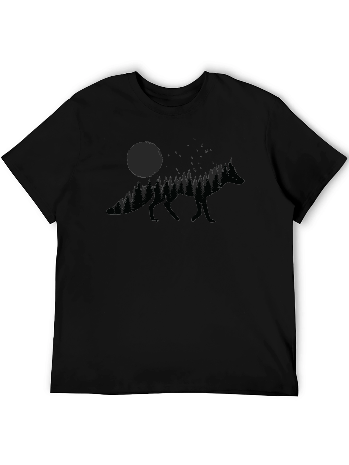 Nature Fox Graphic Tee - Mens Black T-Shirt
