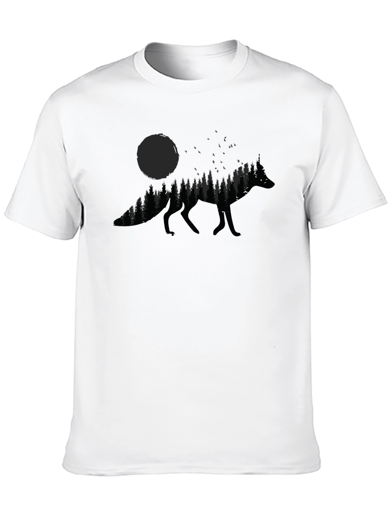 Nature Fox Graphic Tee - Mens Black T-Shirt