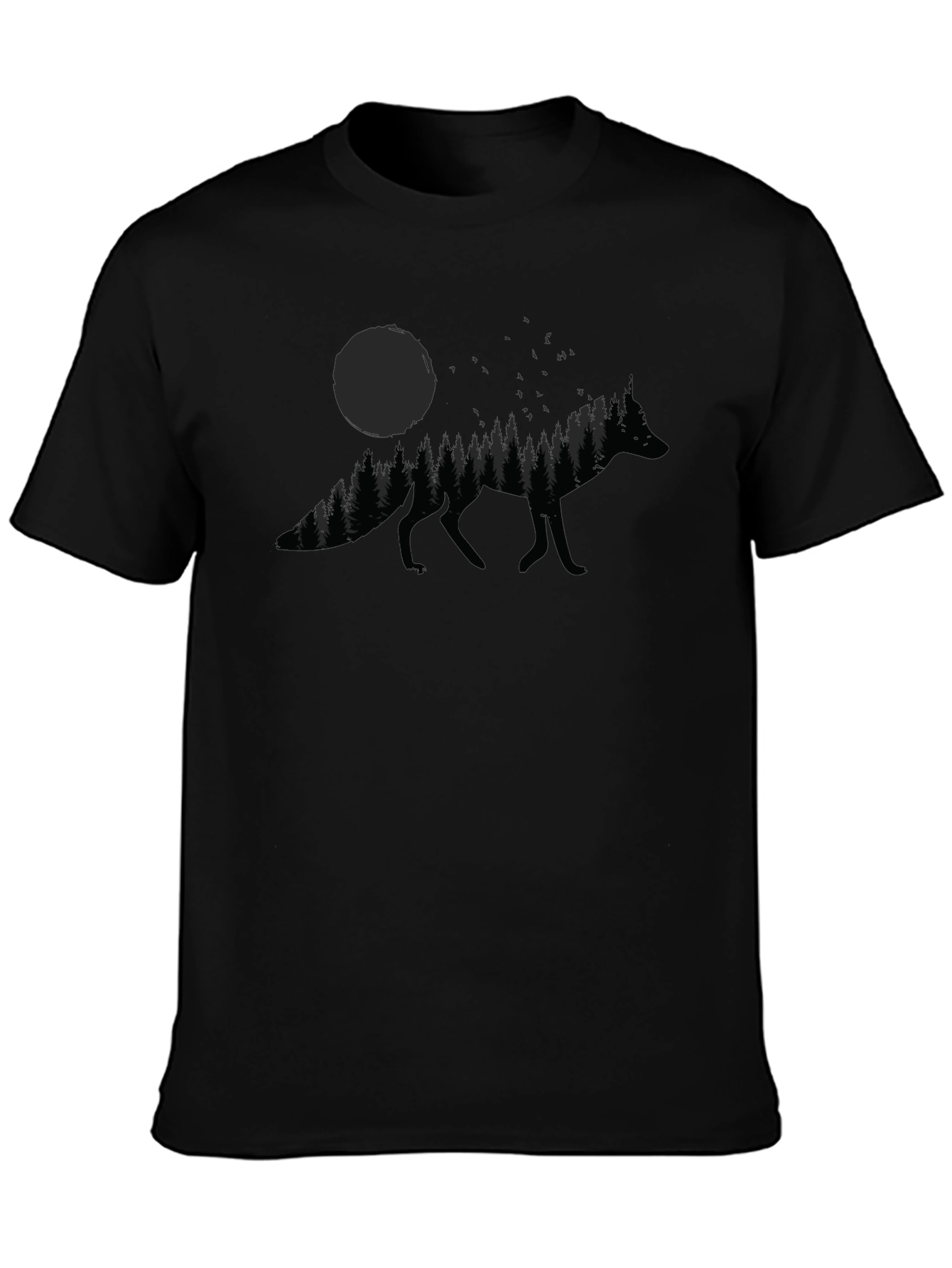 Nature Fox Graphic Tee - Mens Black T-Shirt
