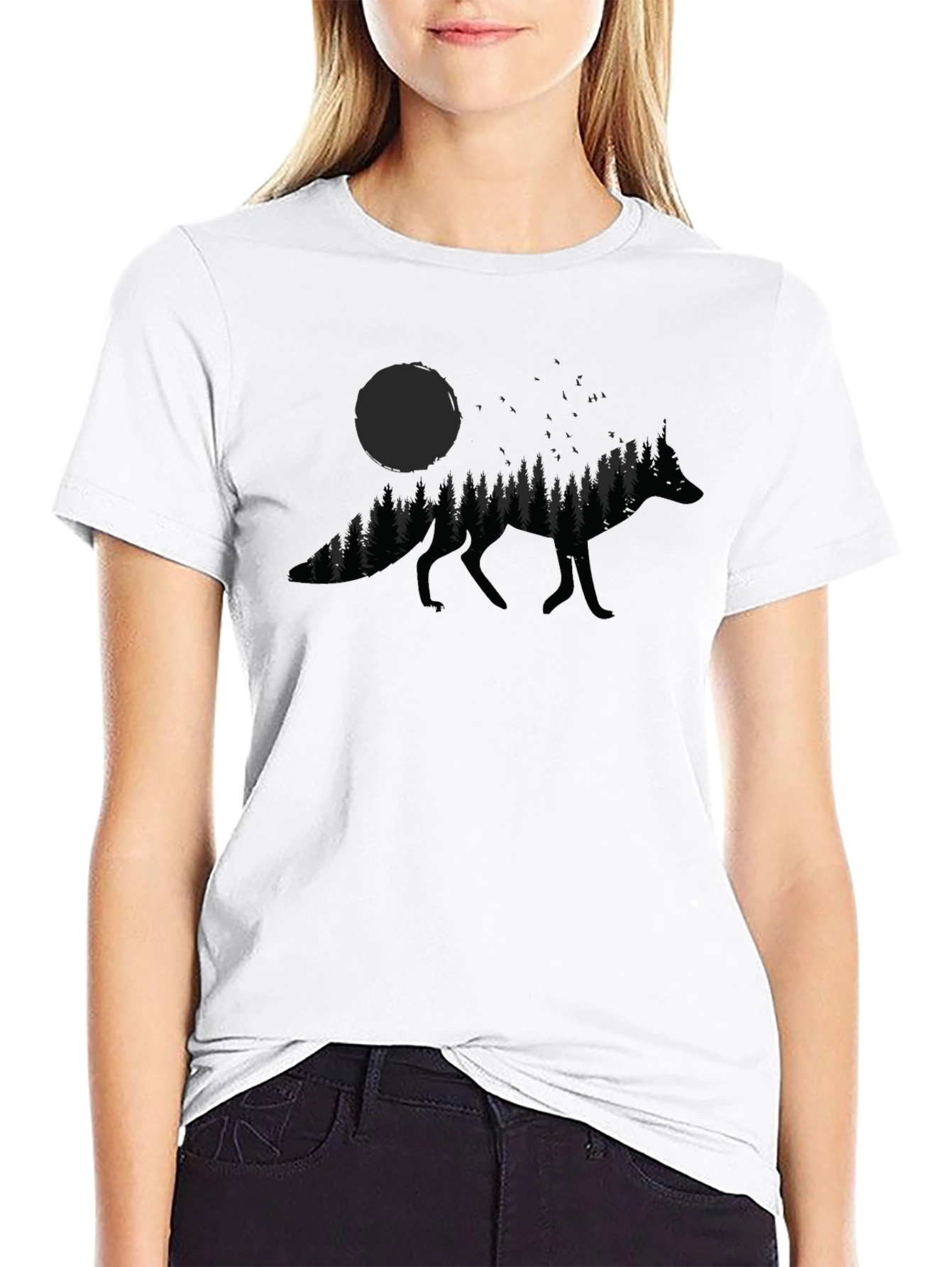 Nature Fox Graphic Tee - Mens Black T-Shirt