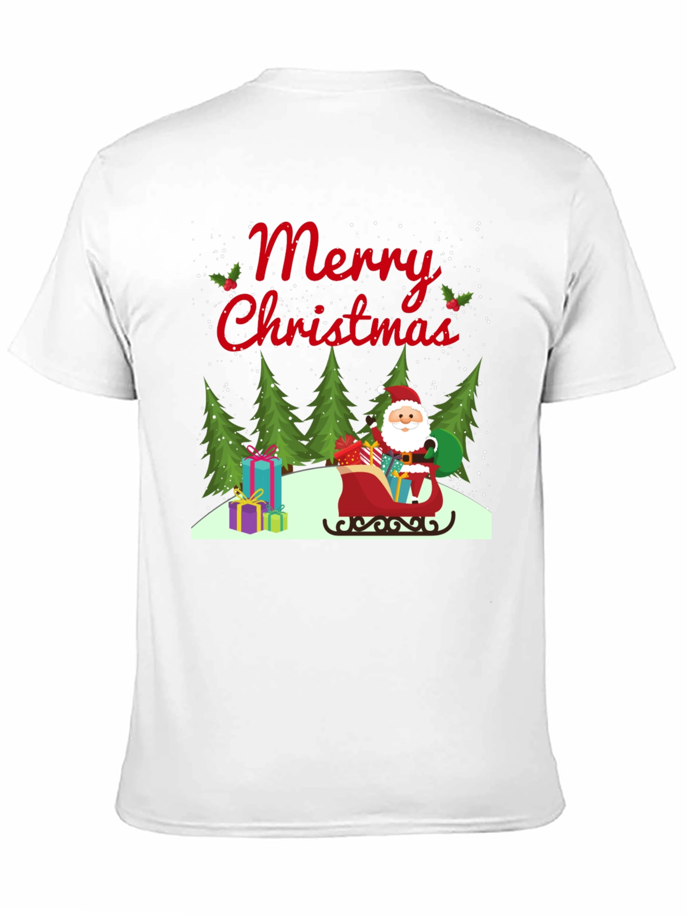 Merry Christmas Santa Sleigh Graphic Tee