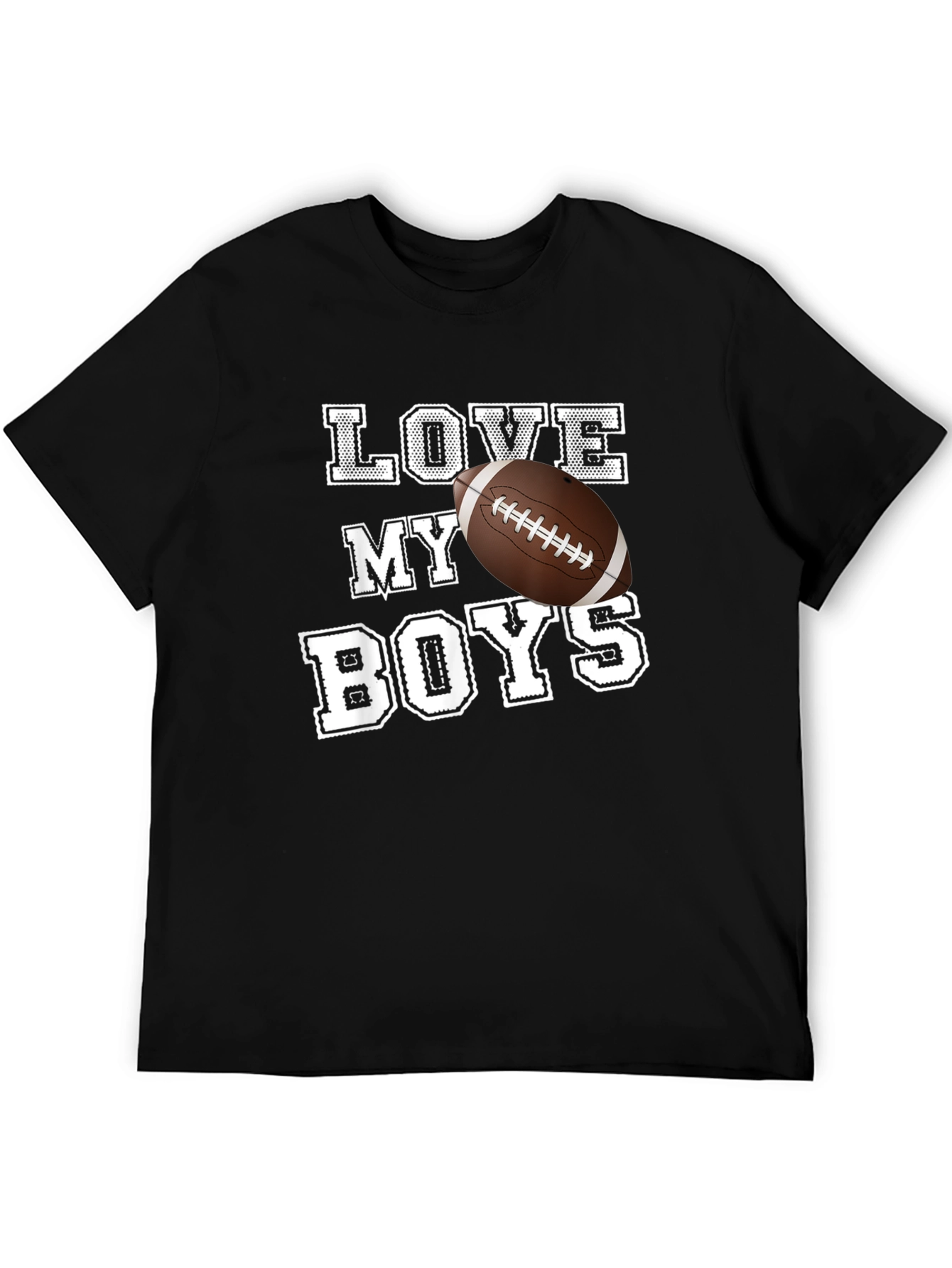 Love My Boys Football Graphic Tee - Black