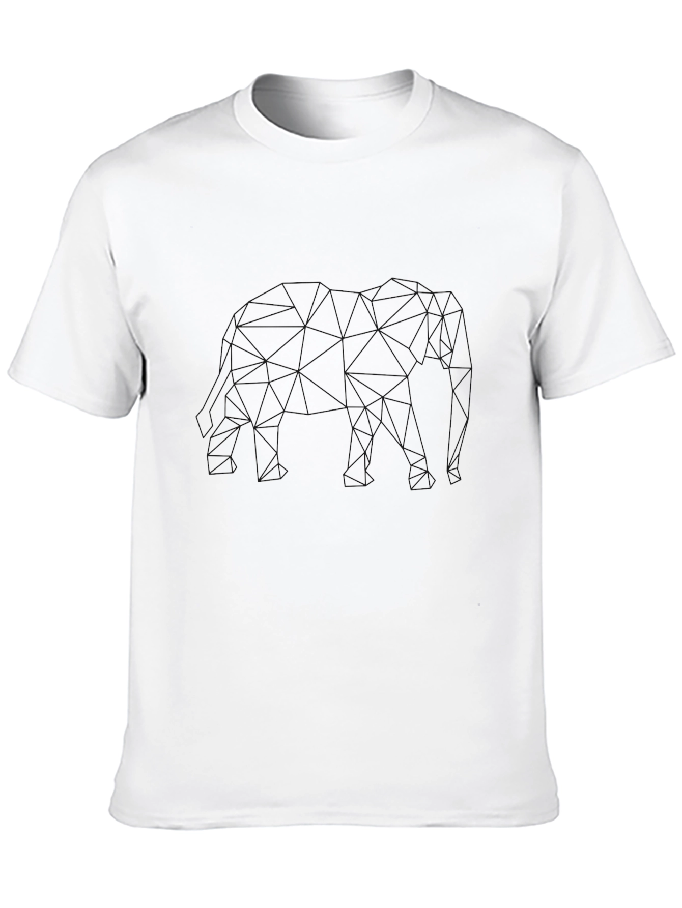 Geometric Elephant Print Black T-Shirt