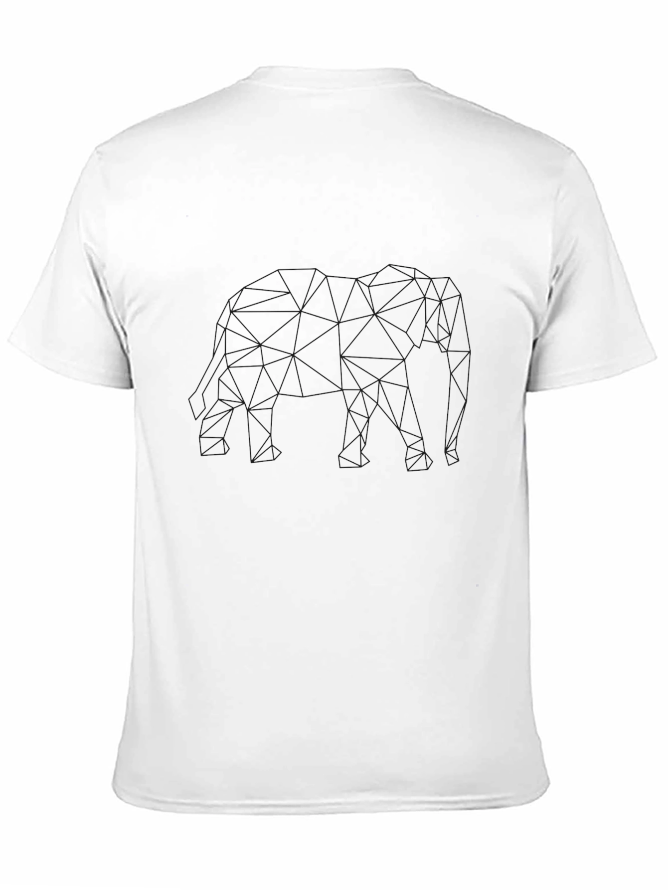 Geometric Elephant Print Black T-Shirt