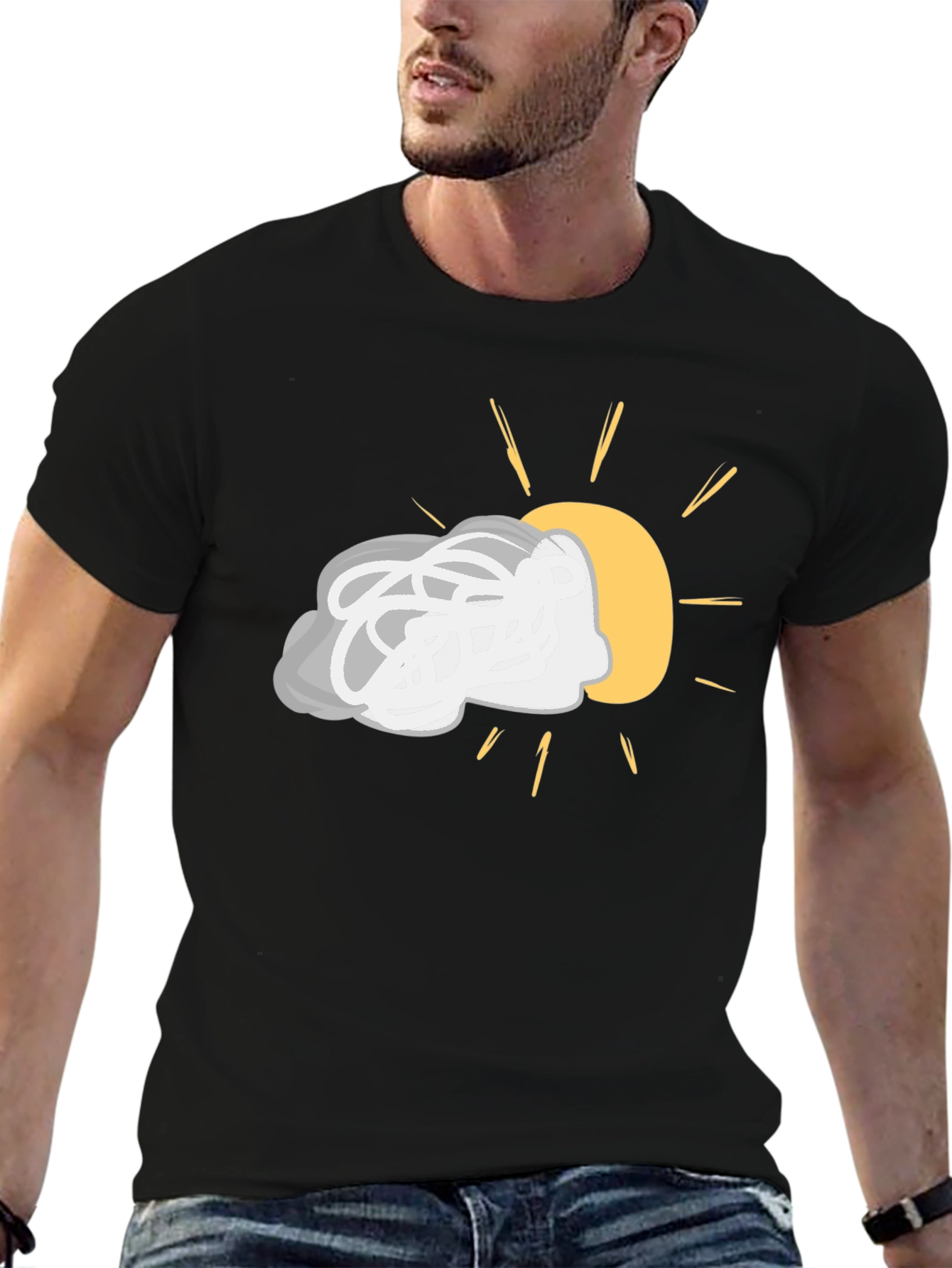 Cloudy with a Chance of Sun Black Tee