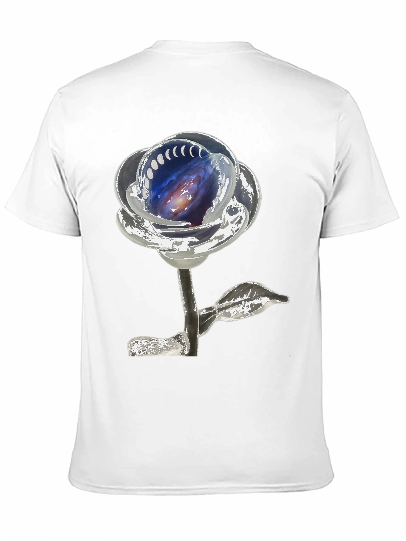 Galaxy Rose Graphic Tee - Unique Space Design