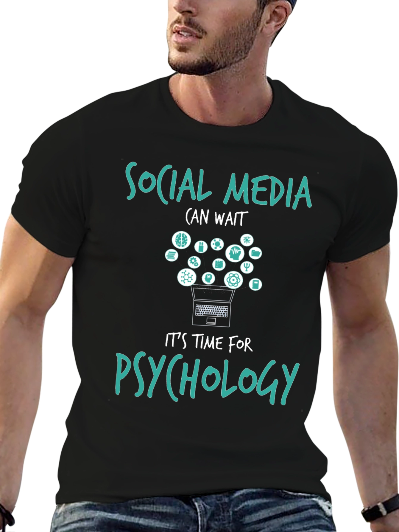 Psychology T-Shirt: Social Media Can Wait!