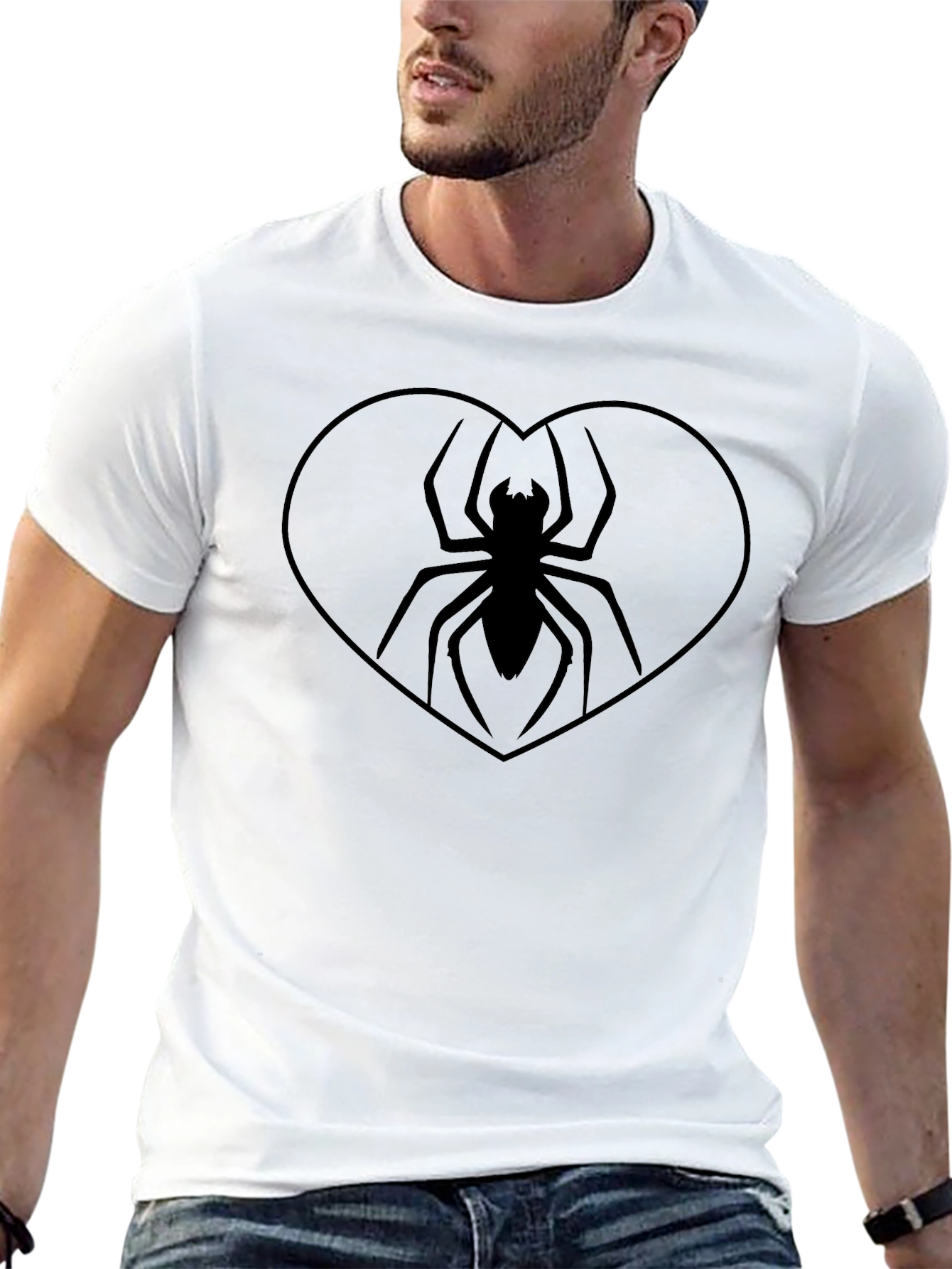 Spider Heart Graphic Tee - Mens Black T-Shirt